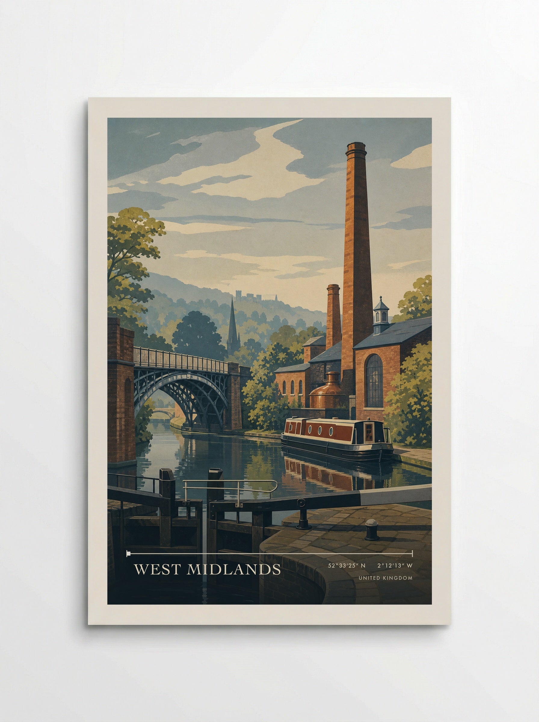 West Midlands United Kingdom Travel Poster - Poster
