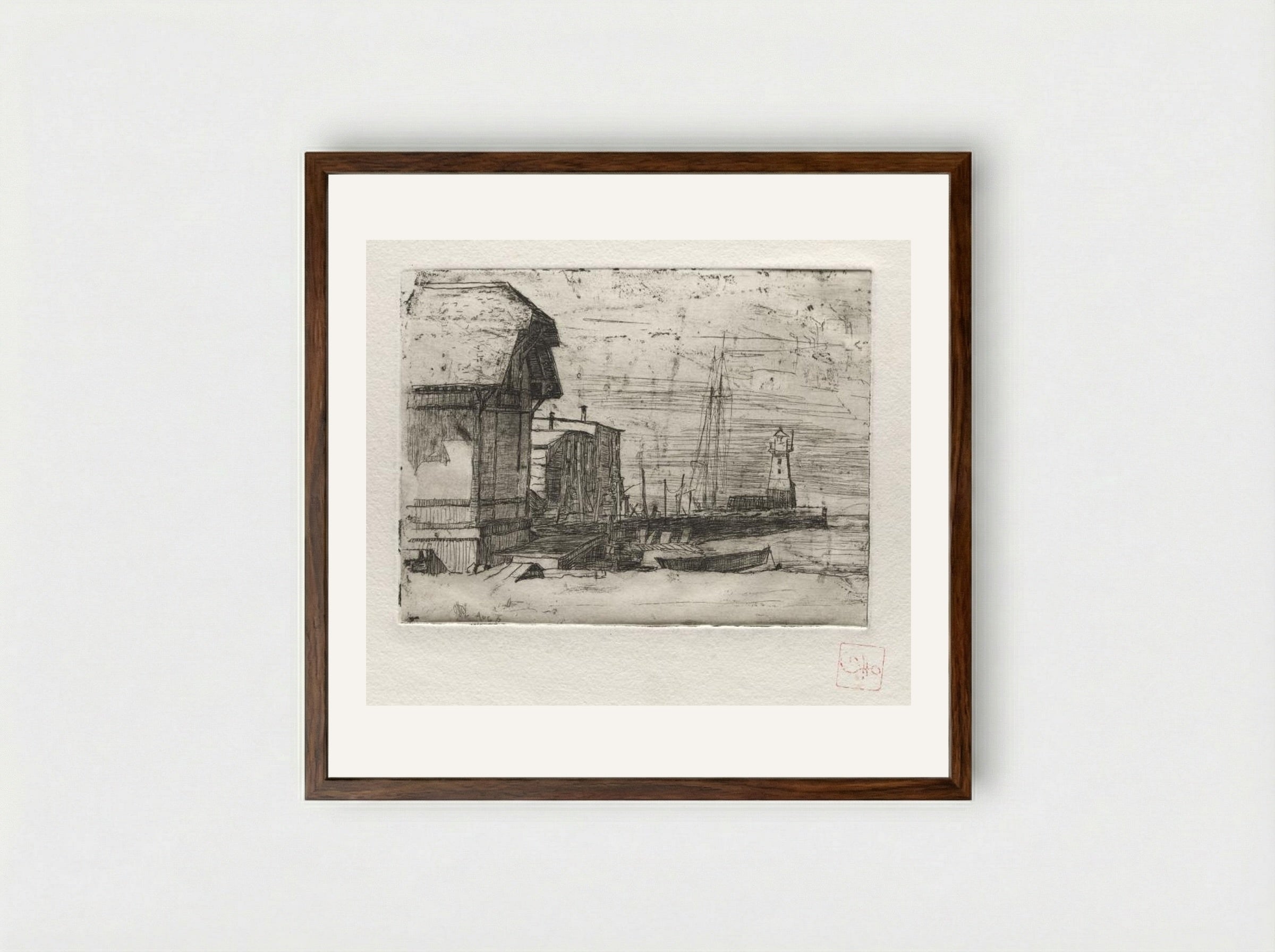 West Pier - Otto H. Bacher - Framed Print Dark Wood