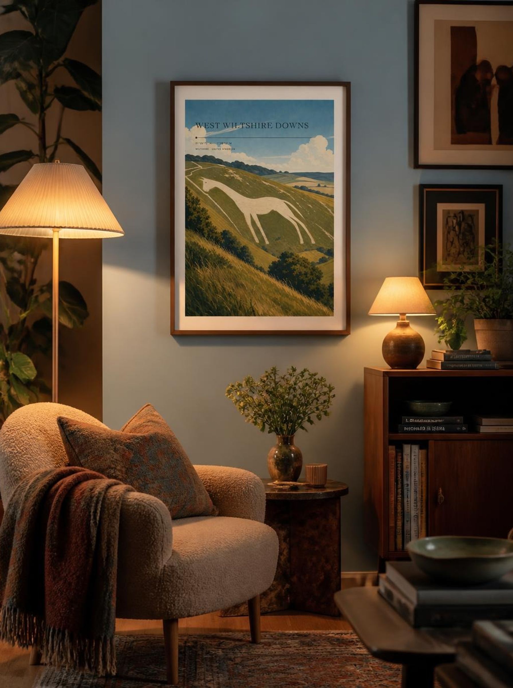 West Wiltshire Downs United Kingdom Travel Poster - Lifestyle