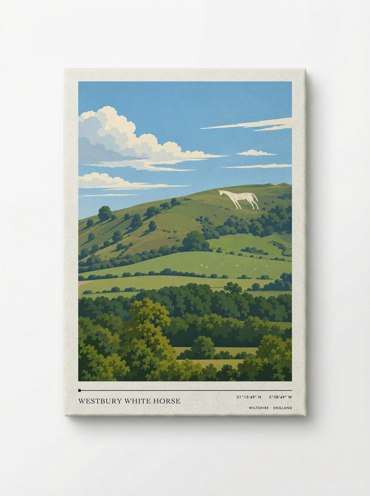 Westbury White Horse, Wiltshire | Travel Poster - Canvas