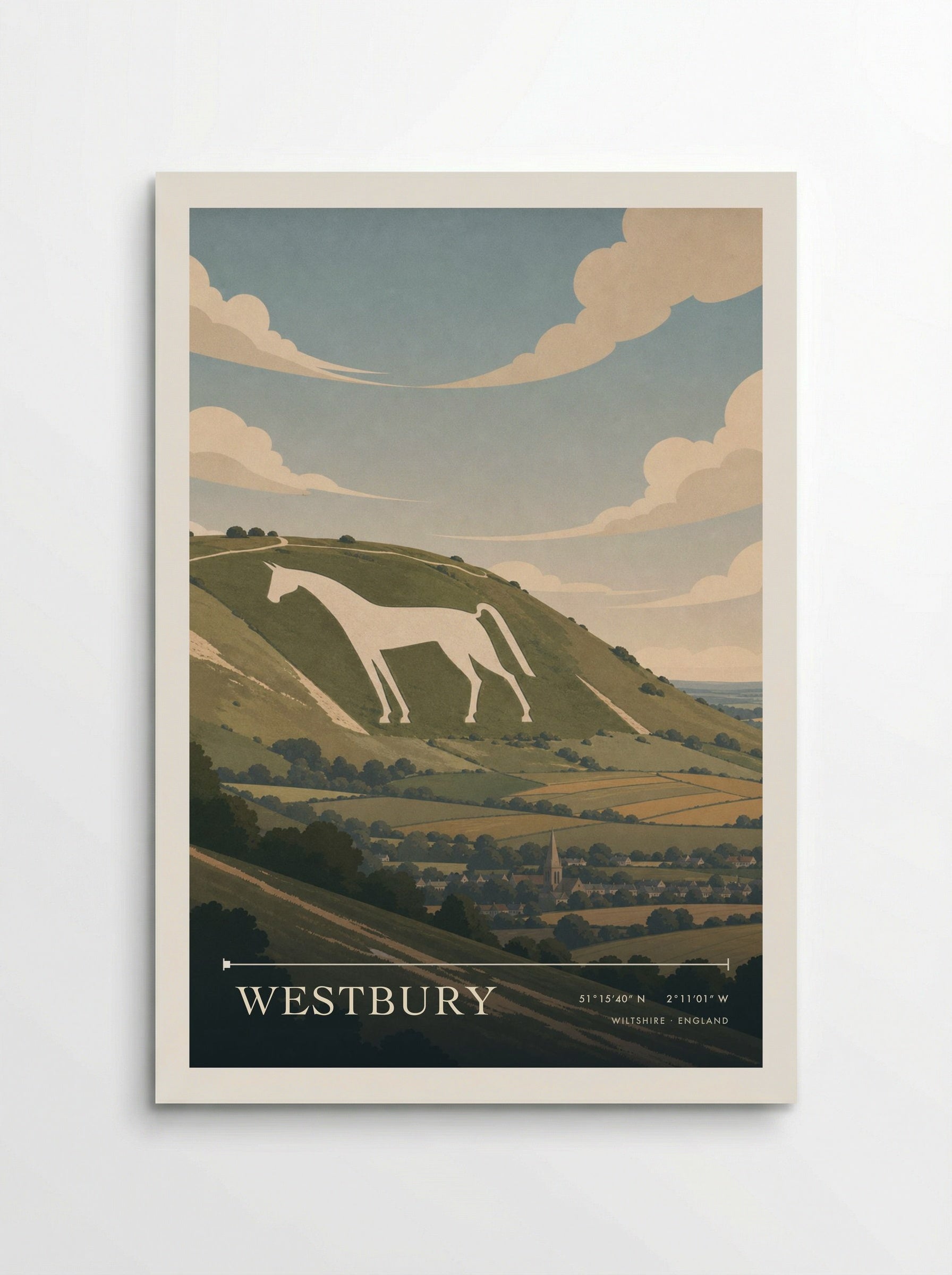 Westbury Wiltshire England Travel Poster - Poster