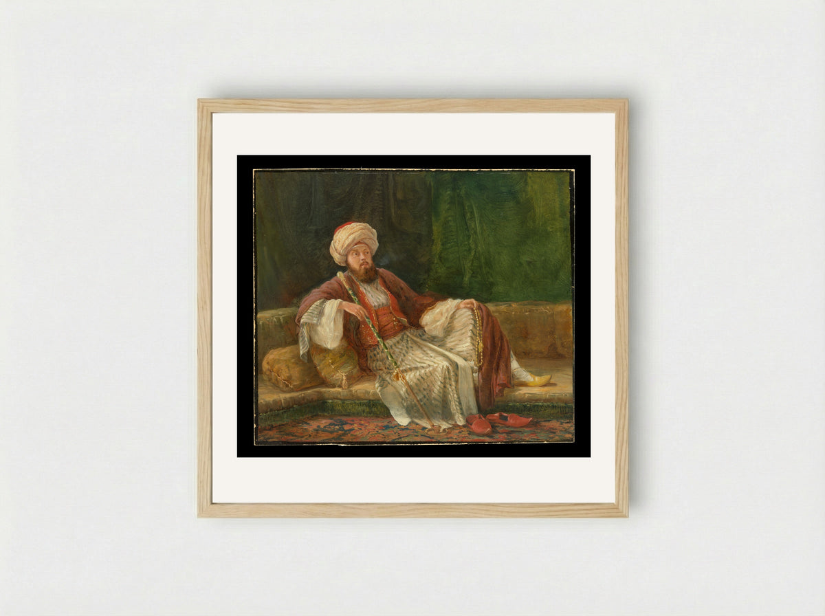Western Gentleman in Oriental Costume - British Painter - Framed Print Wood