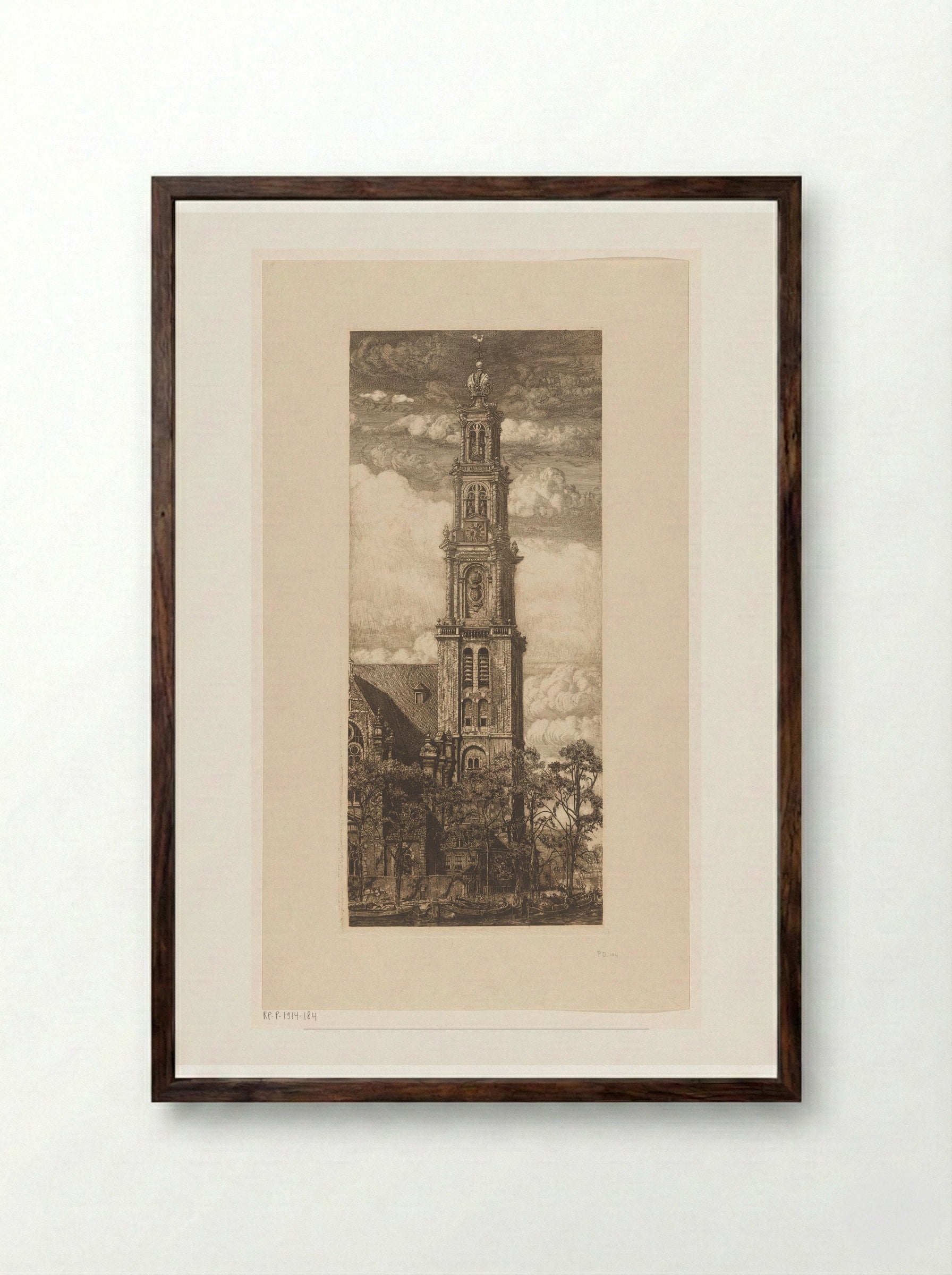 Westertoren in Amsterdam - Pieter Dupont - Framed Print Dark Wood