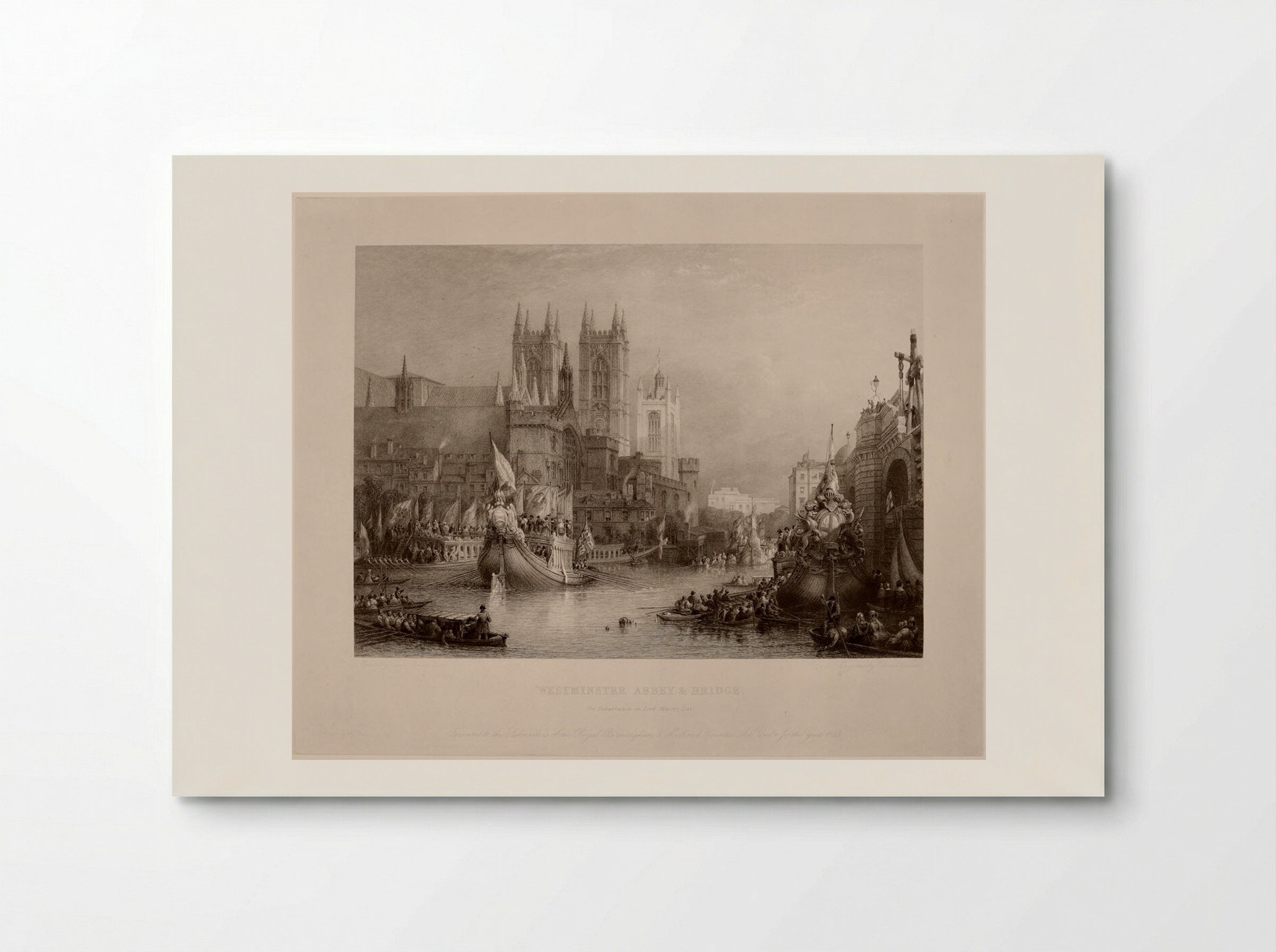 Westminster Abbey and Bridge: The Embarkation on Lord Mayor's Day - Edward Goodall - Poster