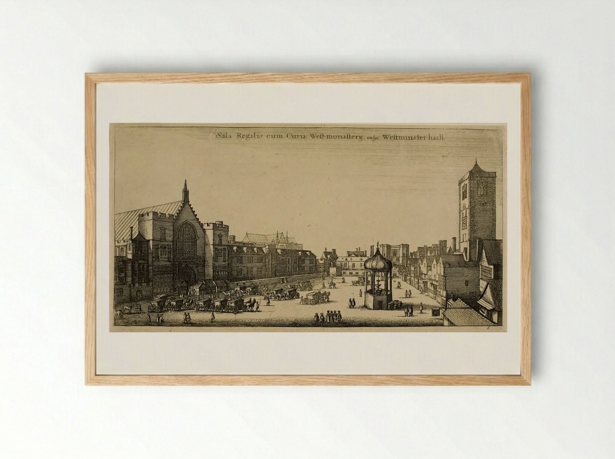 Westminster Hall - Wenceslaus Hollar - Framed Print Wood