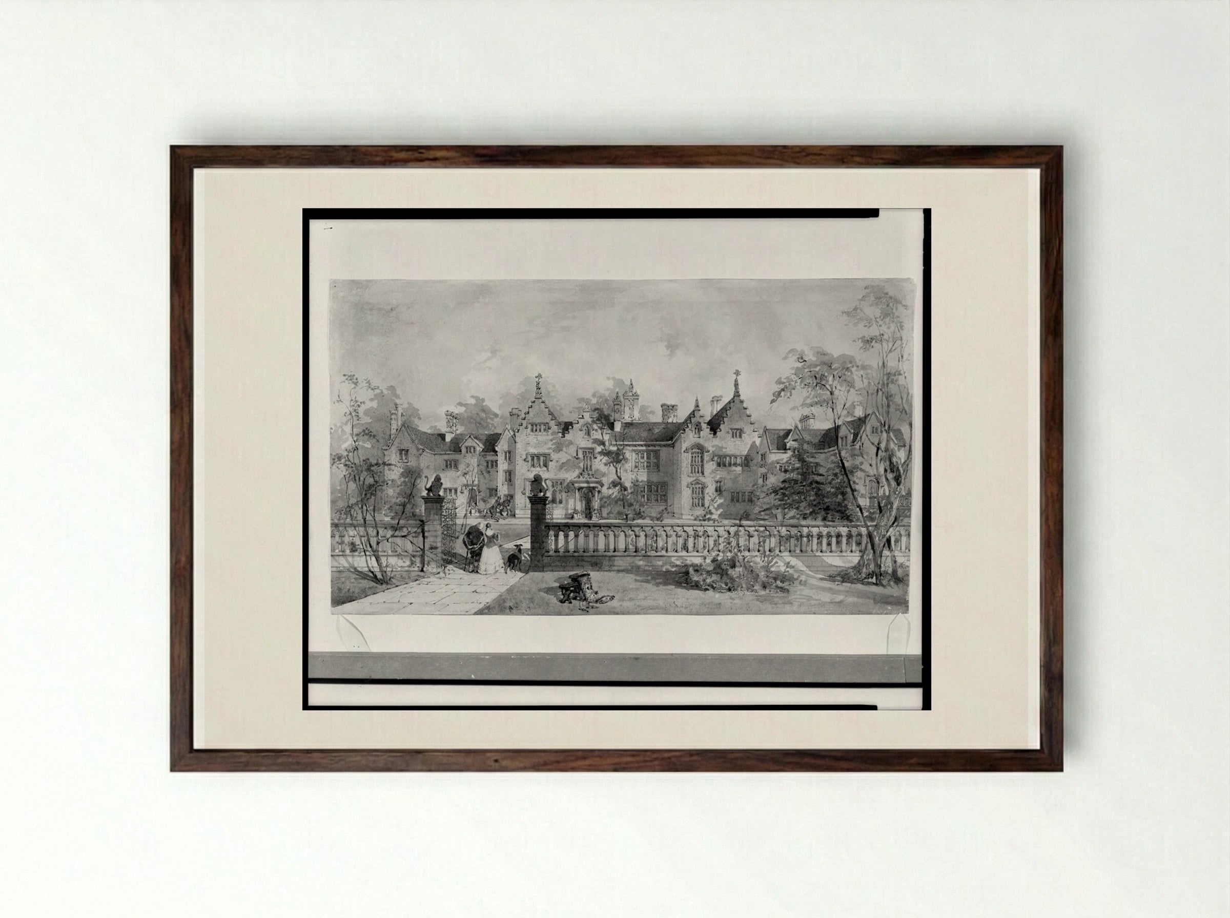Weston House, Oxon - Thomas Shotter Boys - Framed Print Dark Wood