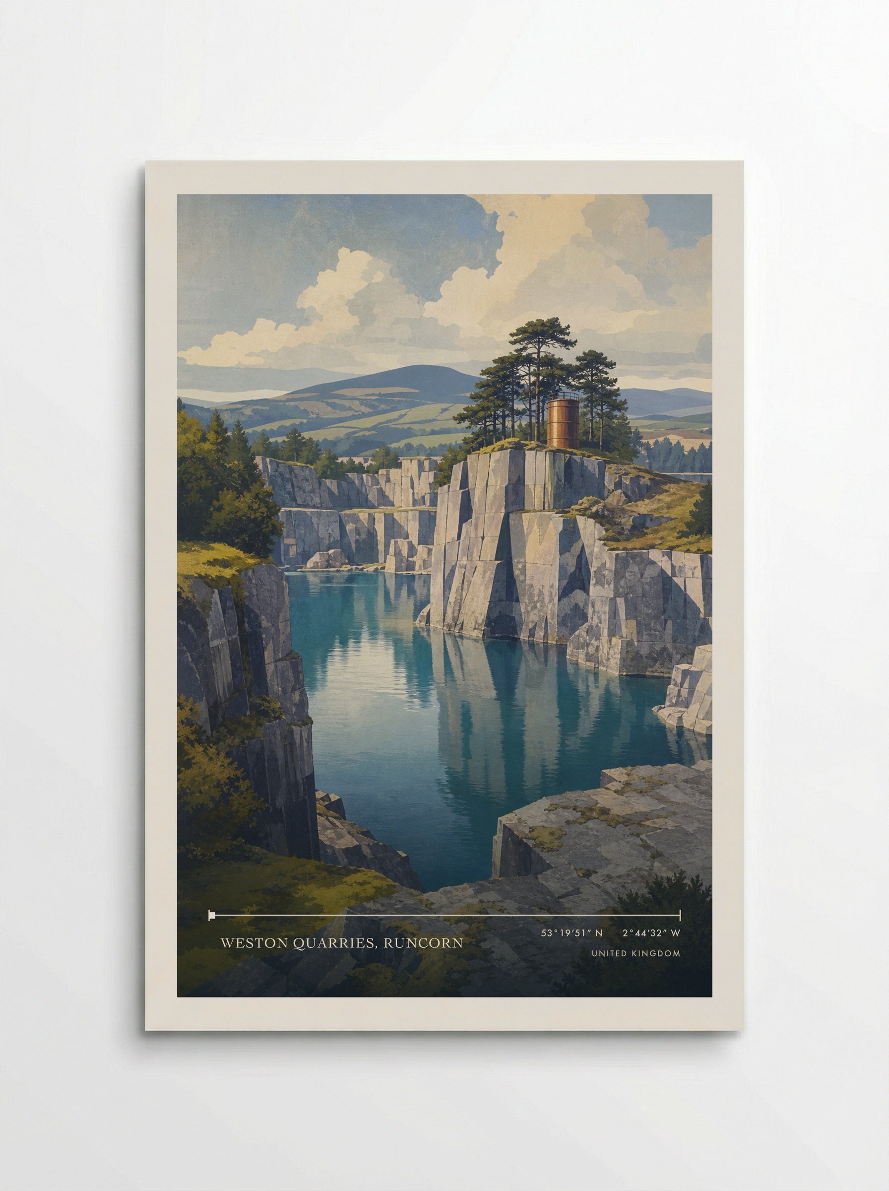 Weston Quarries, Runcorn United Kingdom Travel Poster - Poster