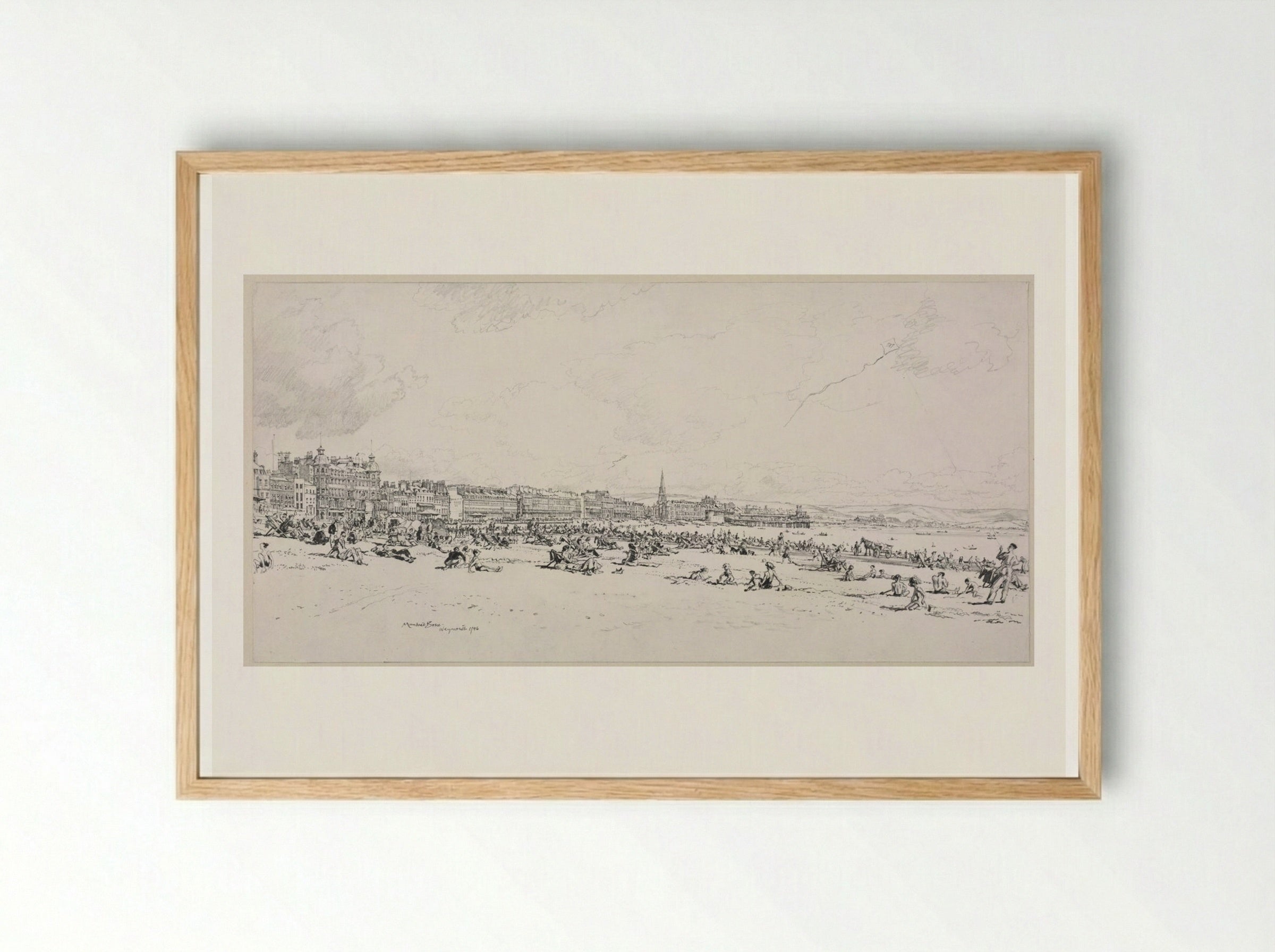 Weymouth Bay, The High Season - Muirhead Bone - Framed Print Wood