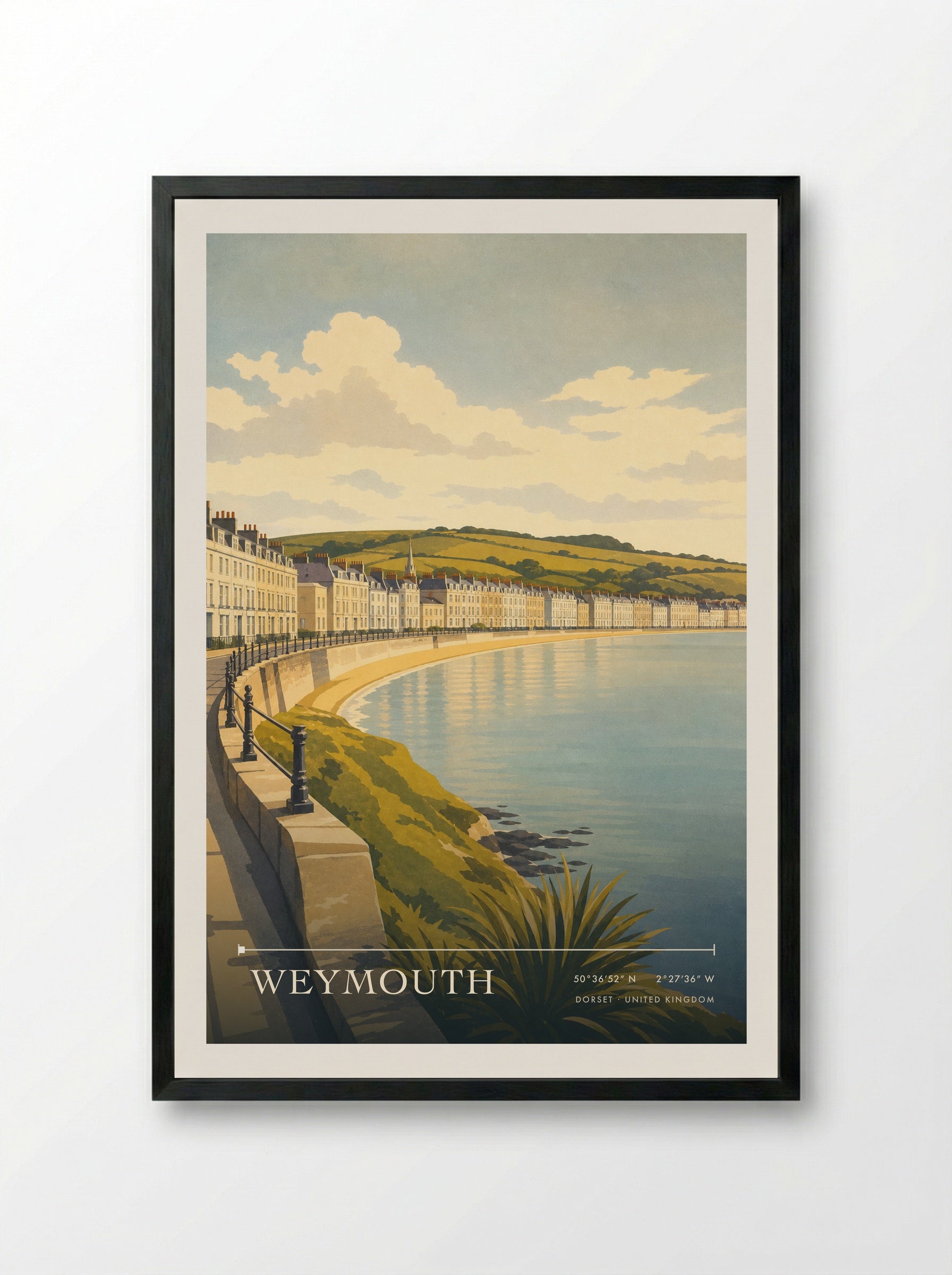 Weymouth Dorset United Kingdom Travel Poster - Framed Print Black