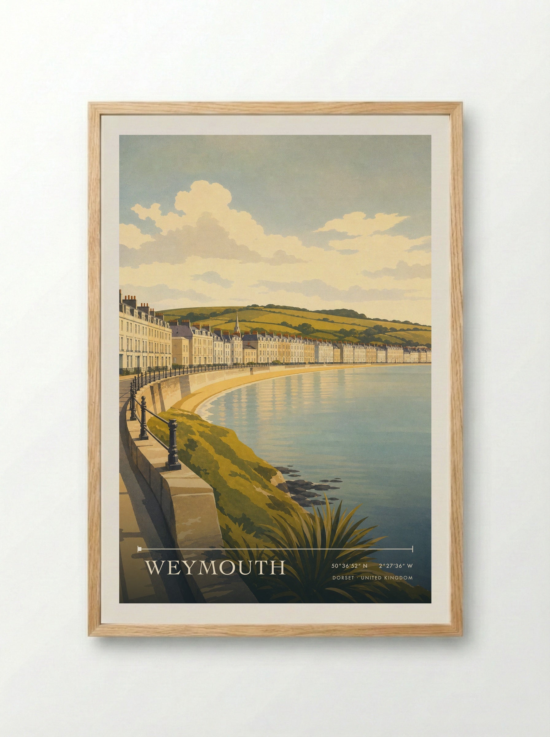 Weymouth Dorset United Kingdom Travel Poster - Framed Print Wood