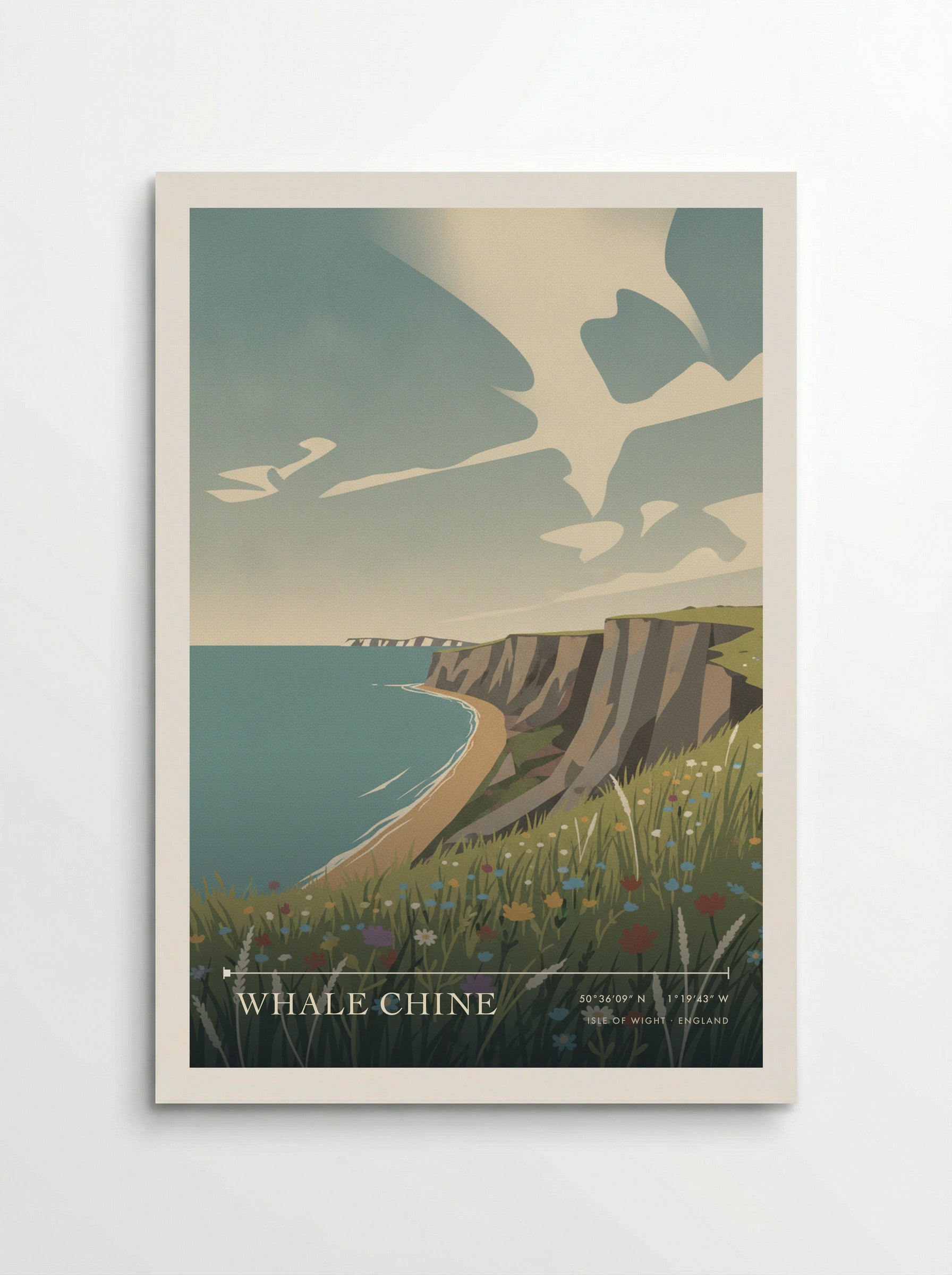 Whale Chine Isle of Wight England Travel Poster - Poster