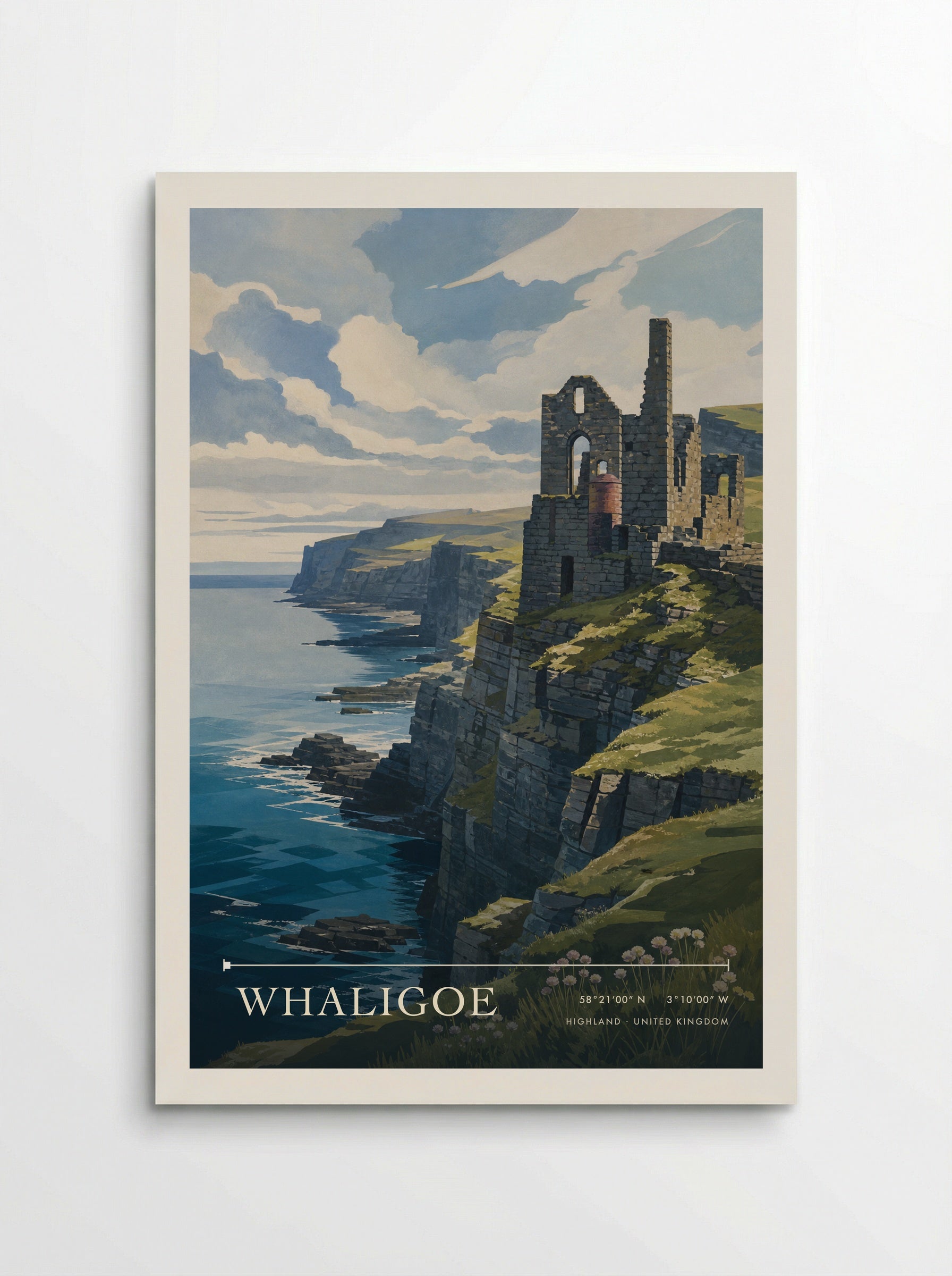 Whaligoe Highland United Kingdom Travel Poster - Poster