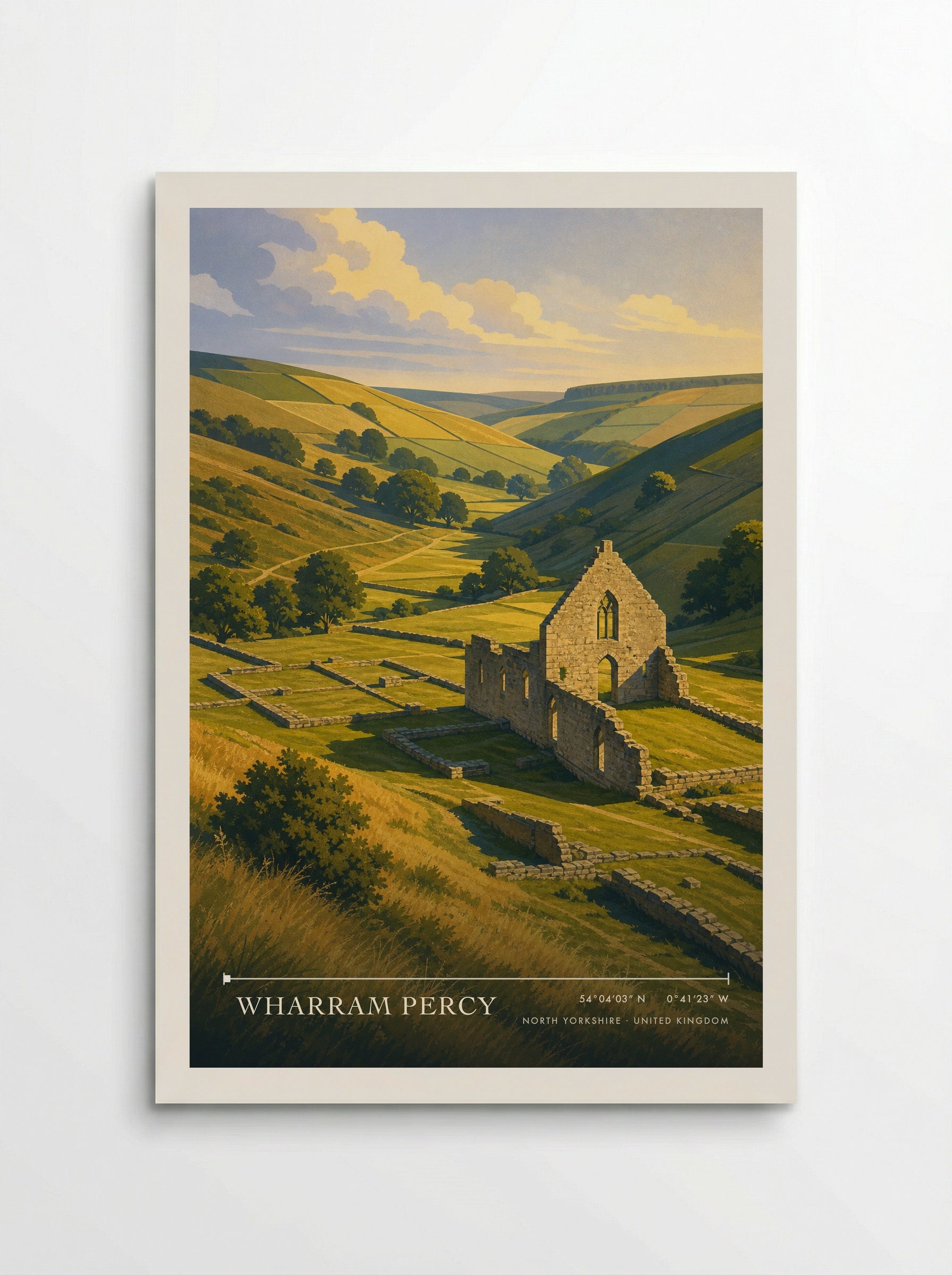 Wharram Percy North Yorkshire United Kingdom Travel Poster - Poster