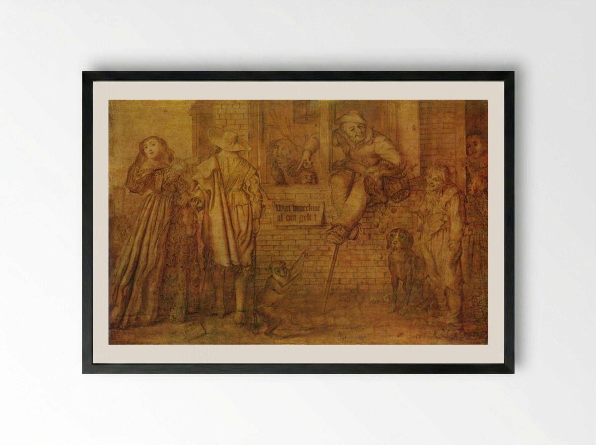 What Won't People Do for Money - Adriaen van de Venne - Framed Print Black