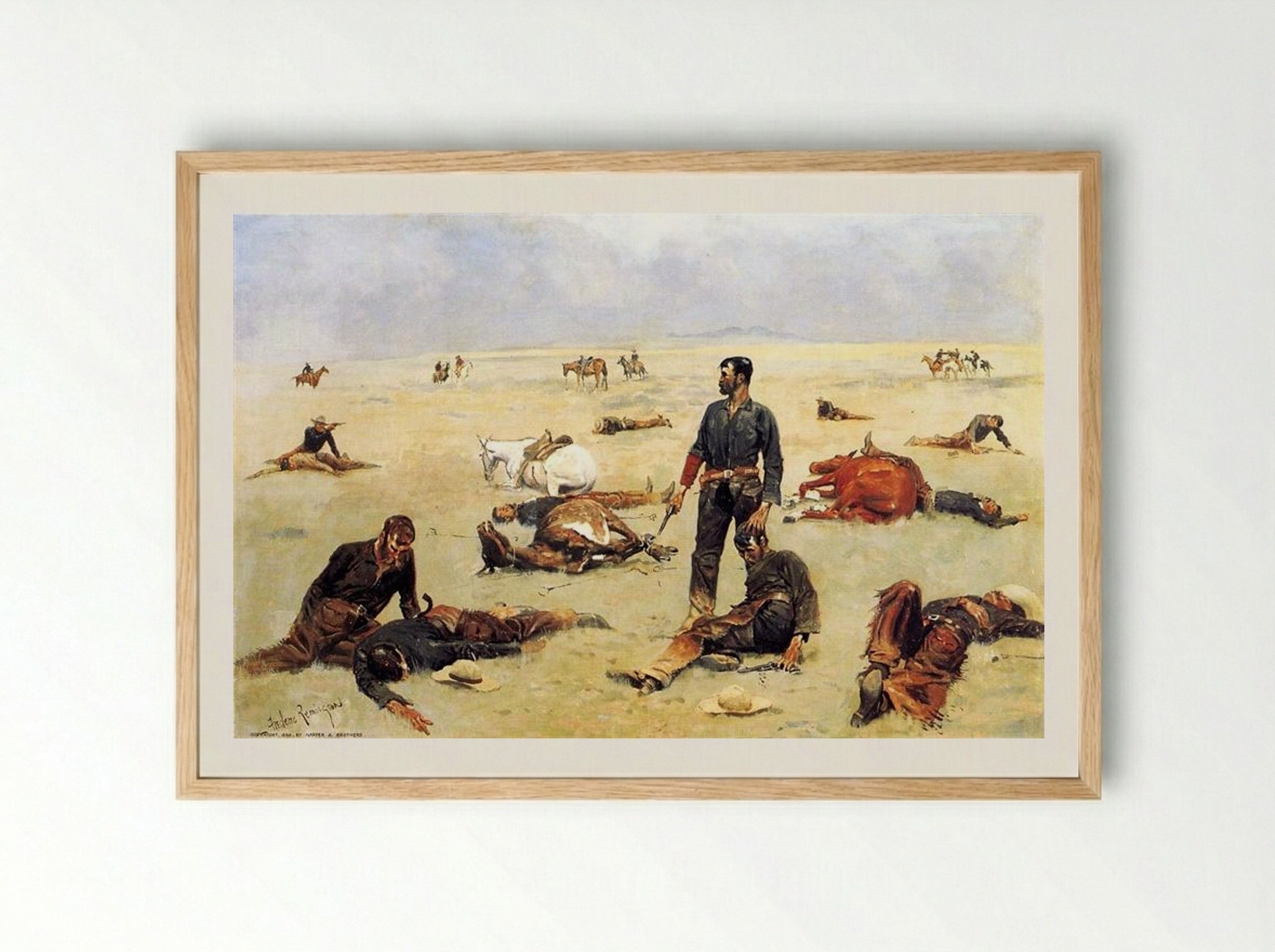 What an Unbranded Cow Has Cost - Frederic Remington - Framed Print Wood