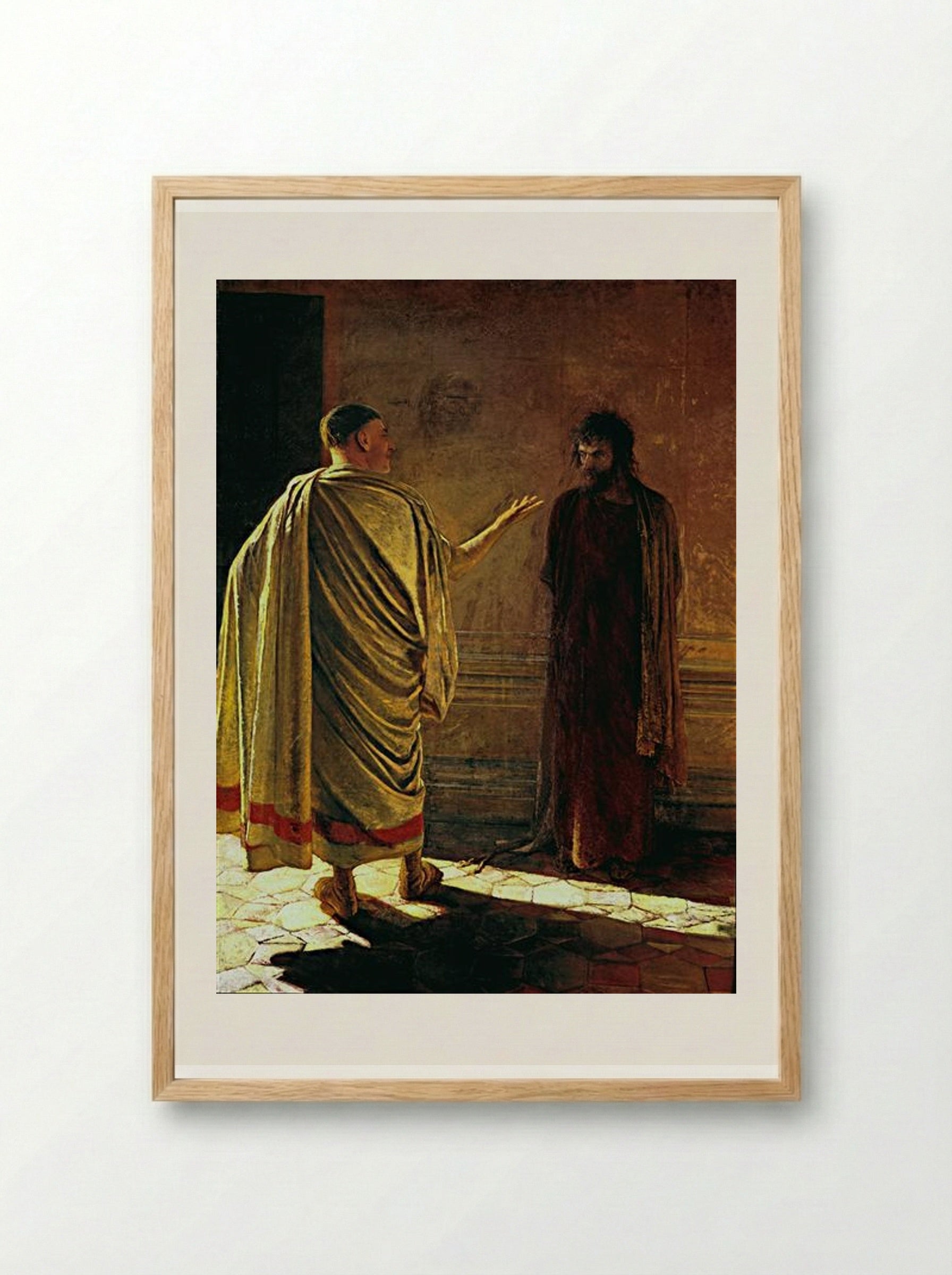 What is Truth? Christ and Pilate - Nikolai Ge - Framed Print Wood