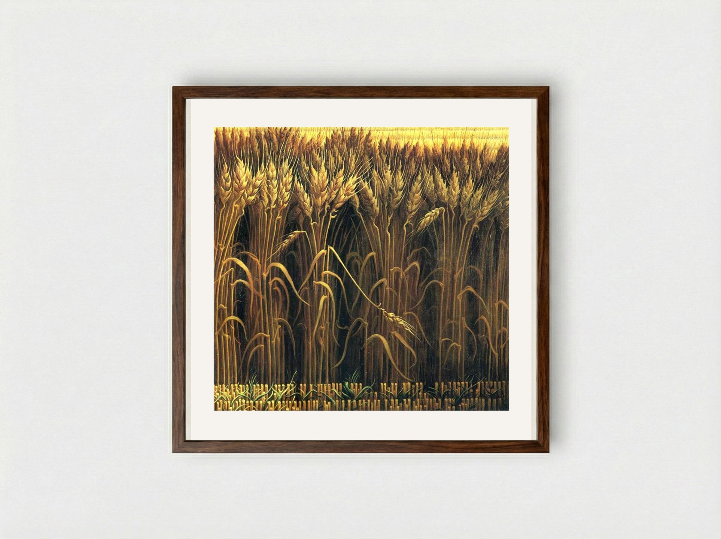 Wheat - Thomas Hart Benton - Framed Print Dark Wood