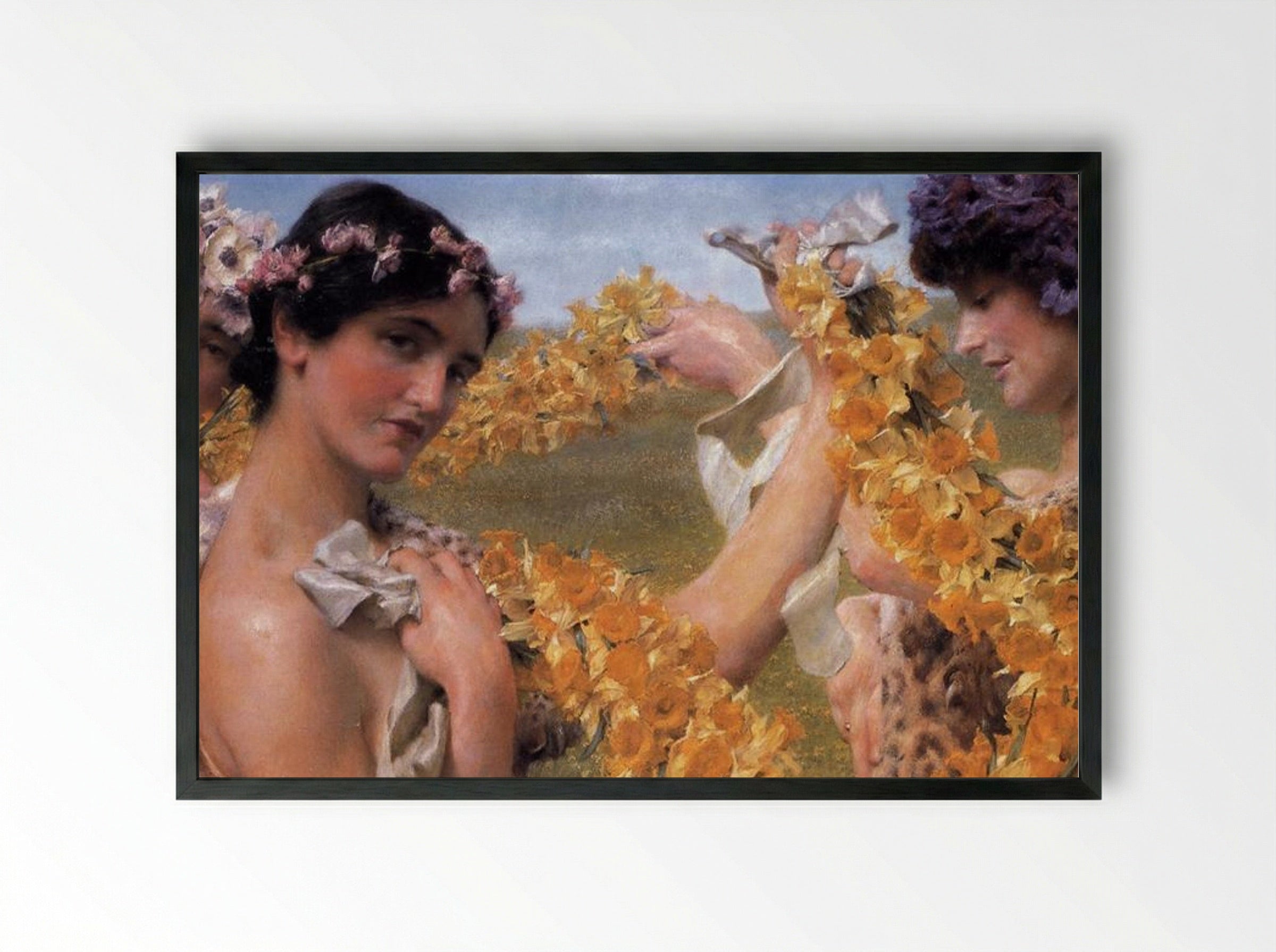 When Flowers Return - Sir Lawrence Alma-Tadema - Framed Print Black