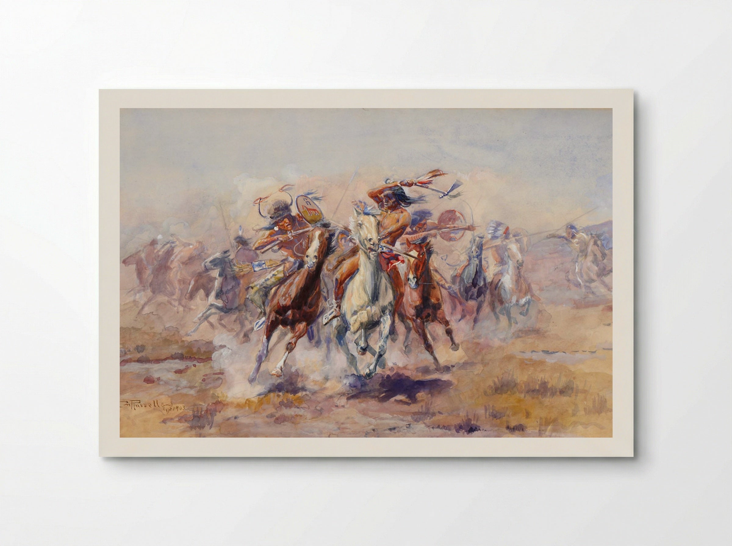 When Sioux and Blackfeet Meet - Charles M. Russell - Poster