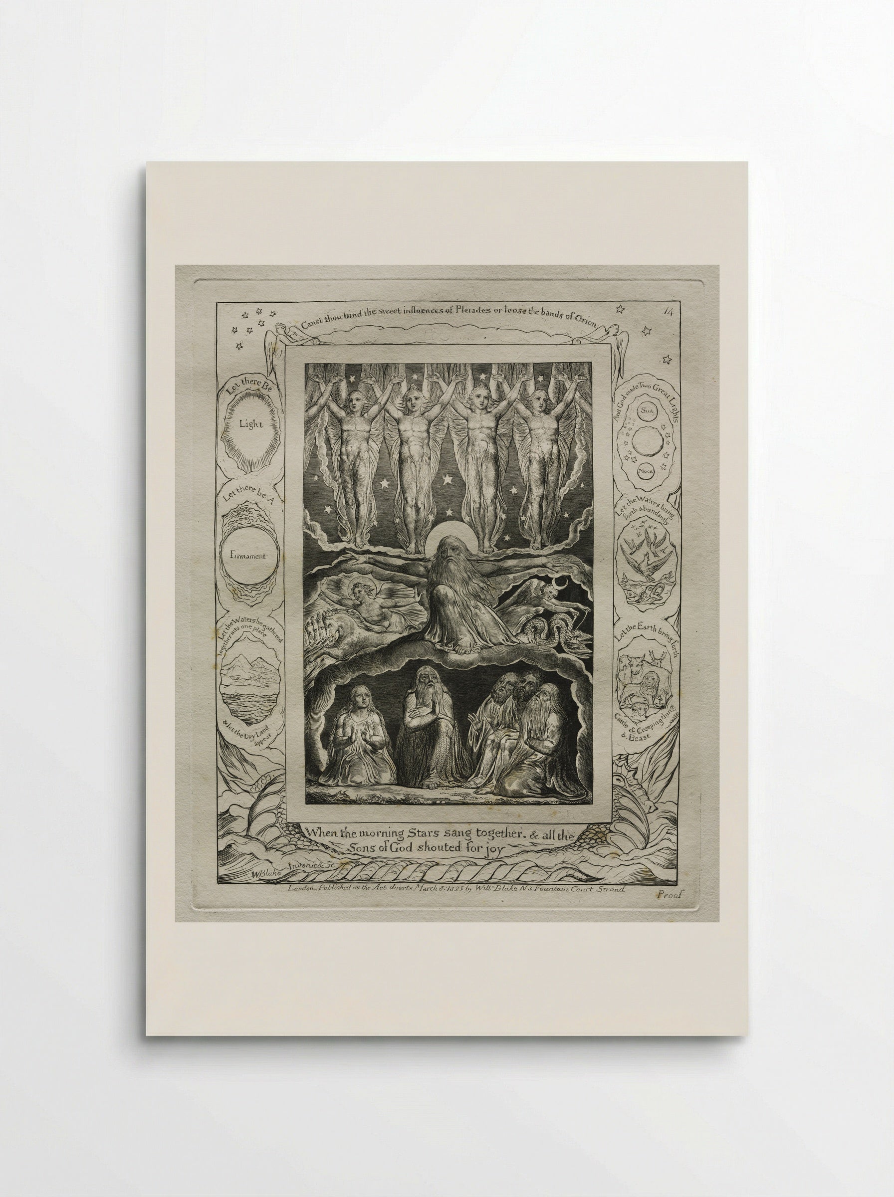 When the Morning Stars Sang Together and All the Sons of God Shouted for Joy (The Book of Job) - William Blake - Poster