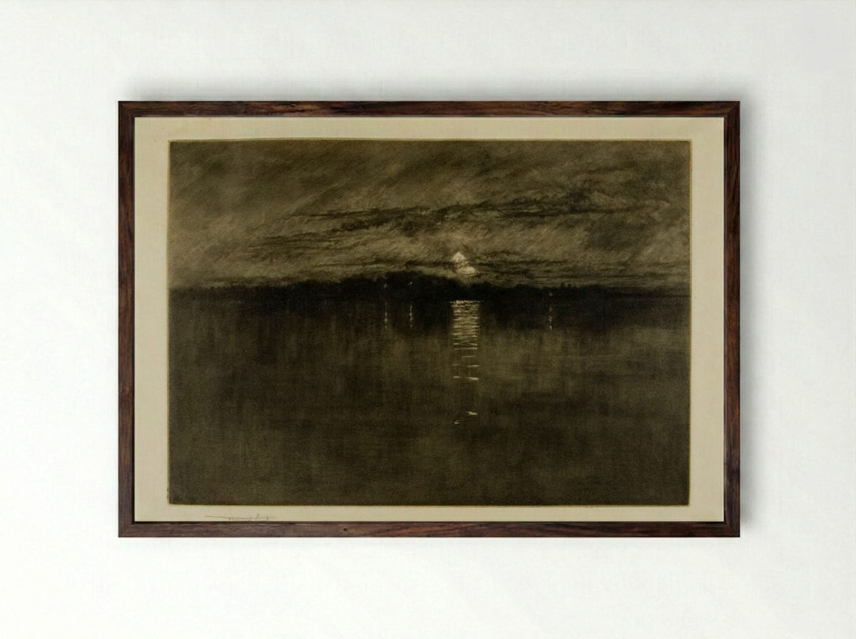 When the Weary Moon Was on the Wane, Dort - Frank Short - Framed Print Dark Wood