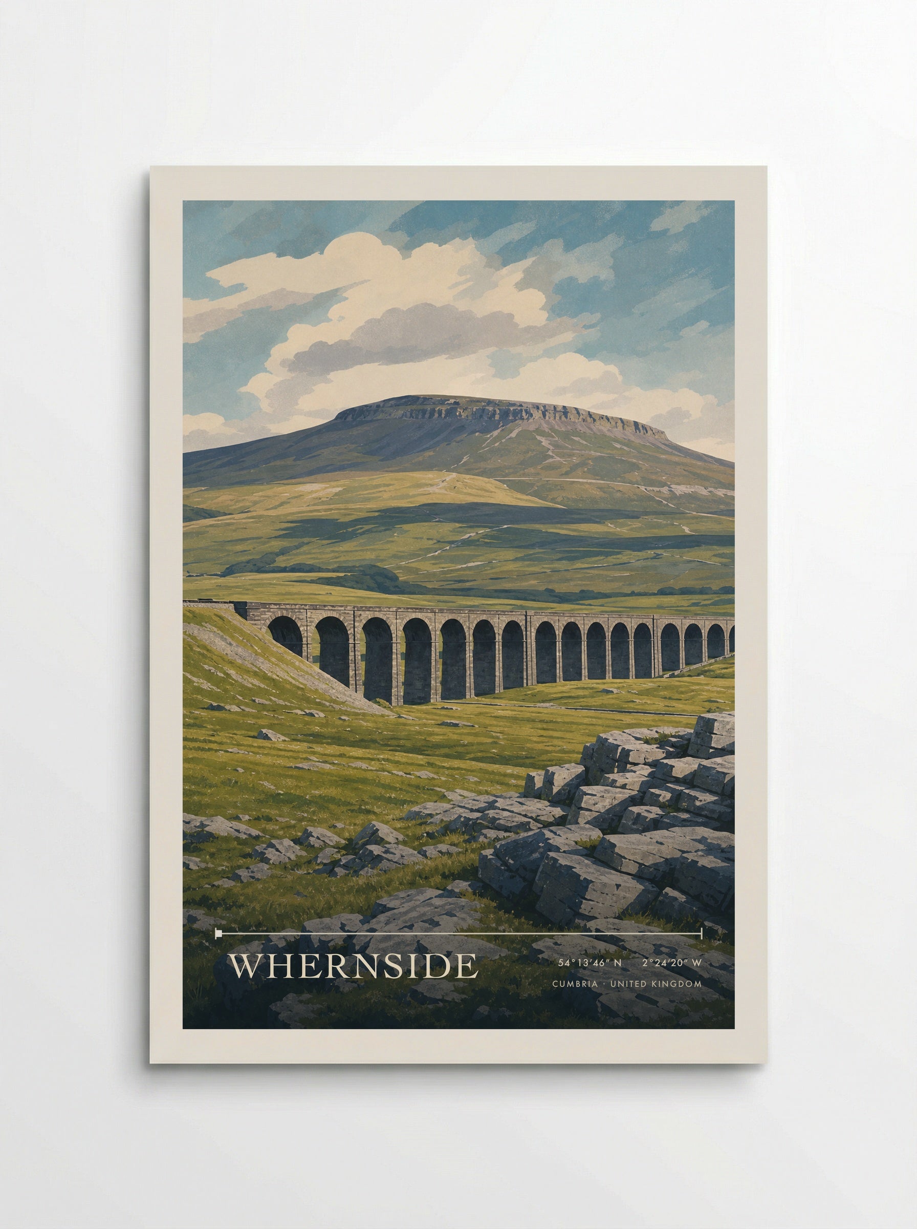 Whernside Cumbria United Kingdom Travel Poster - Poster