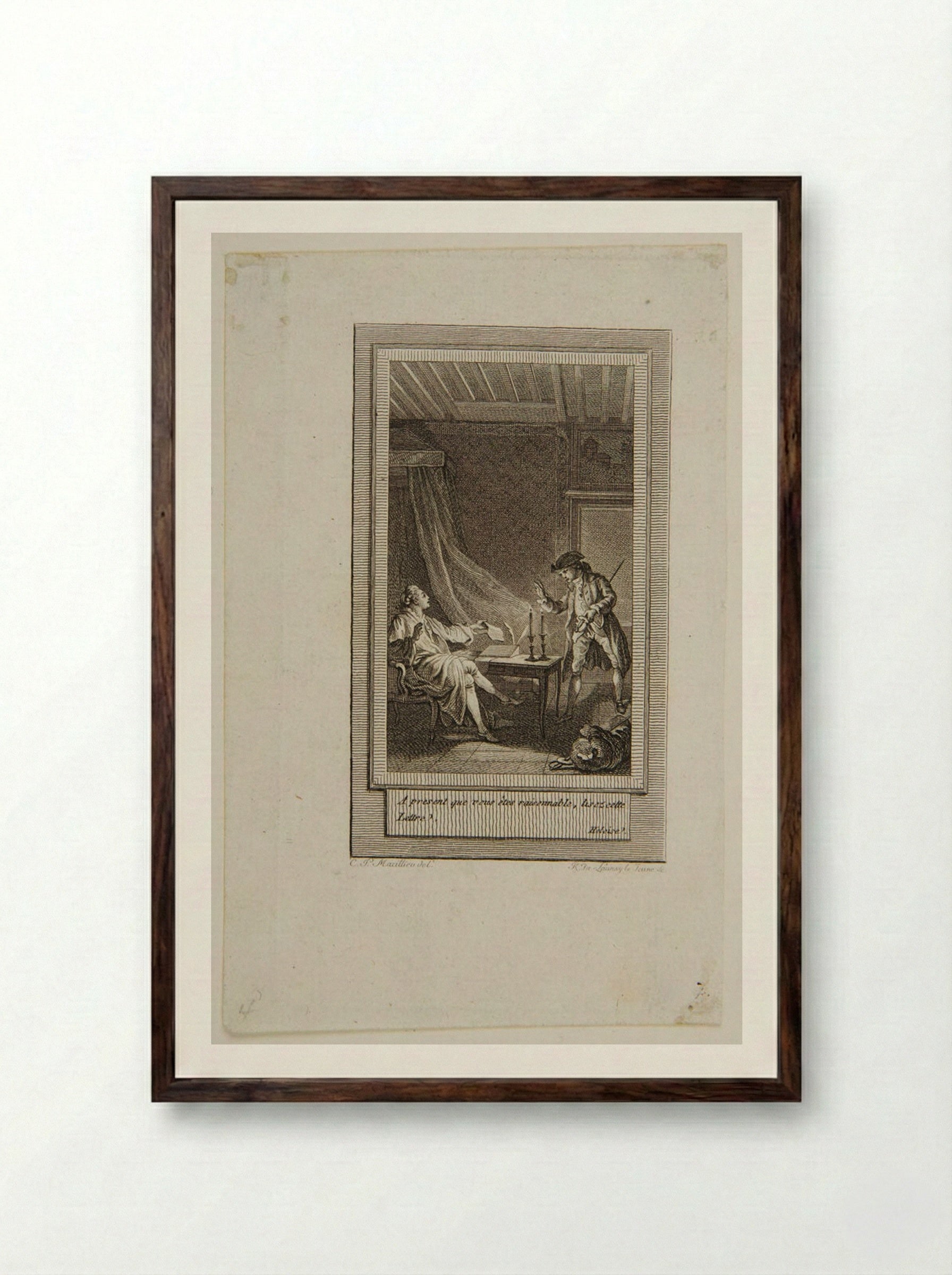 While you are in your right mind, read this letter - Robert Delaunay - Framed Print Dark Wood