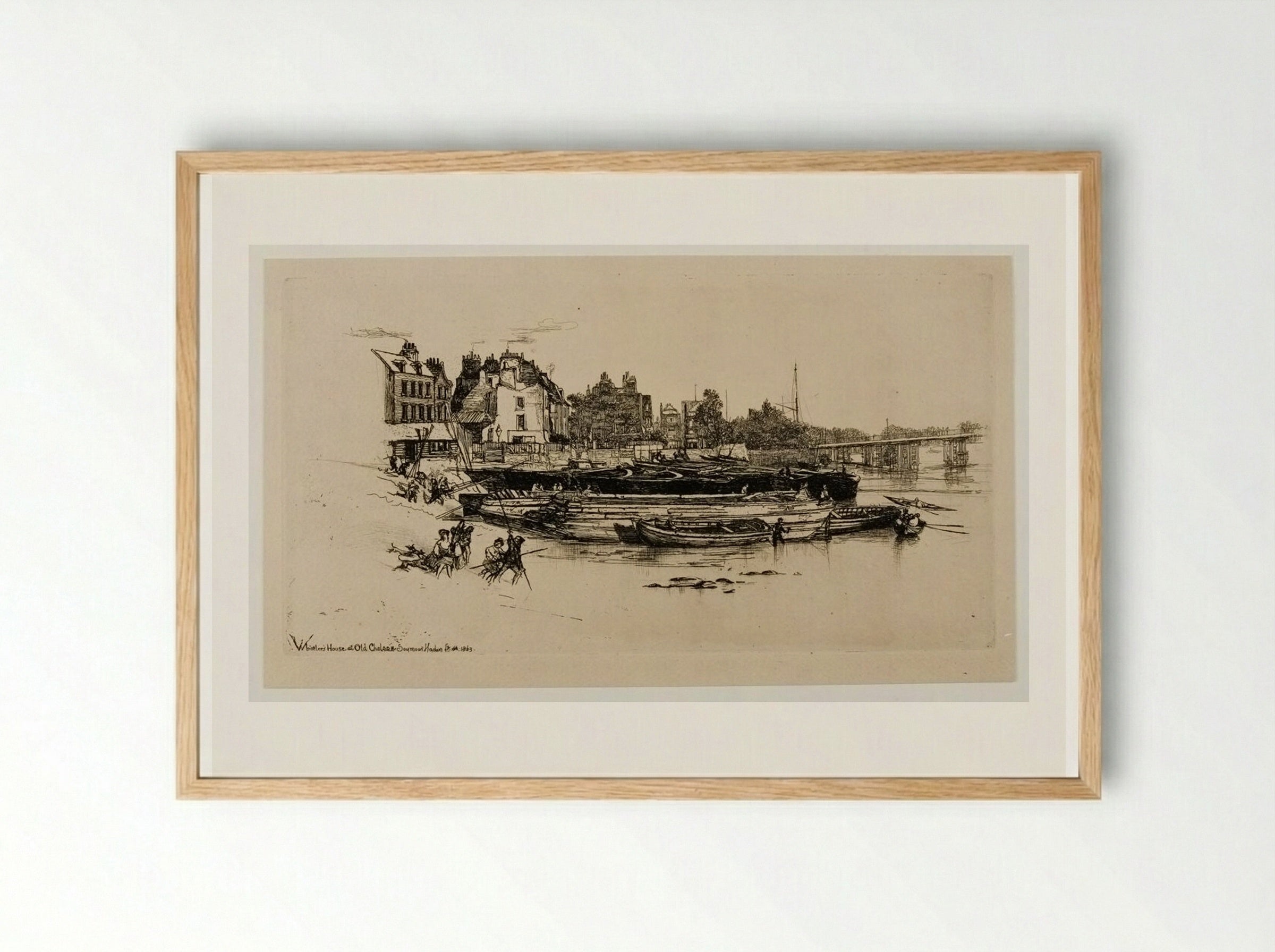 Whistler's House at Old Chelsea - Francis Seymour Haden - Framed Print Wood
