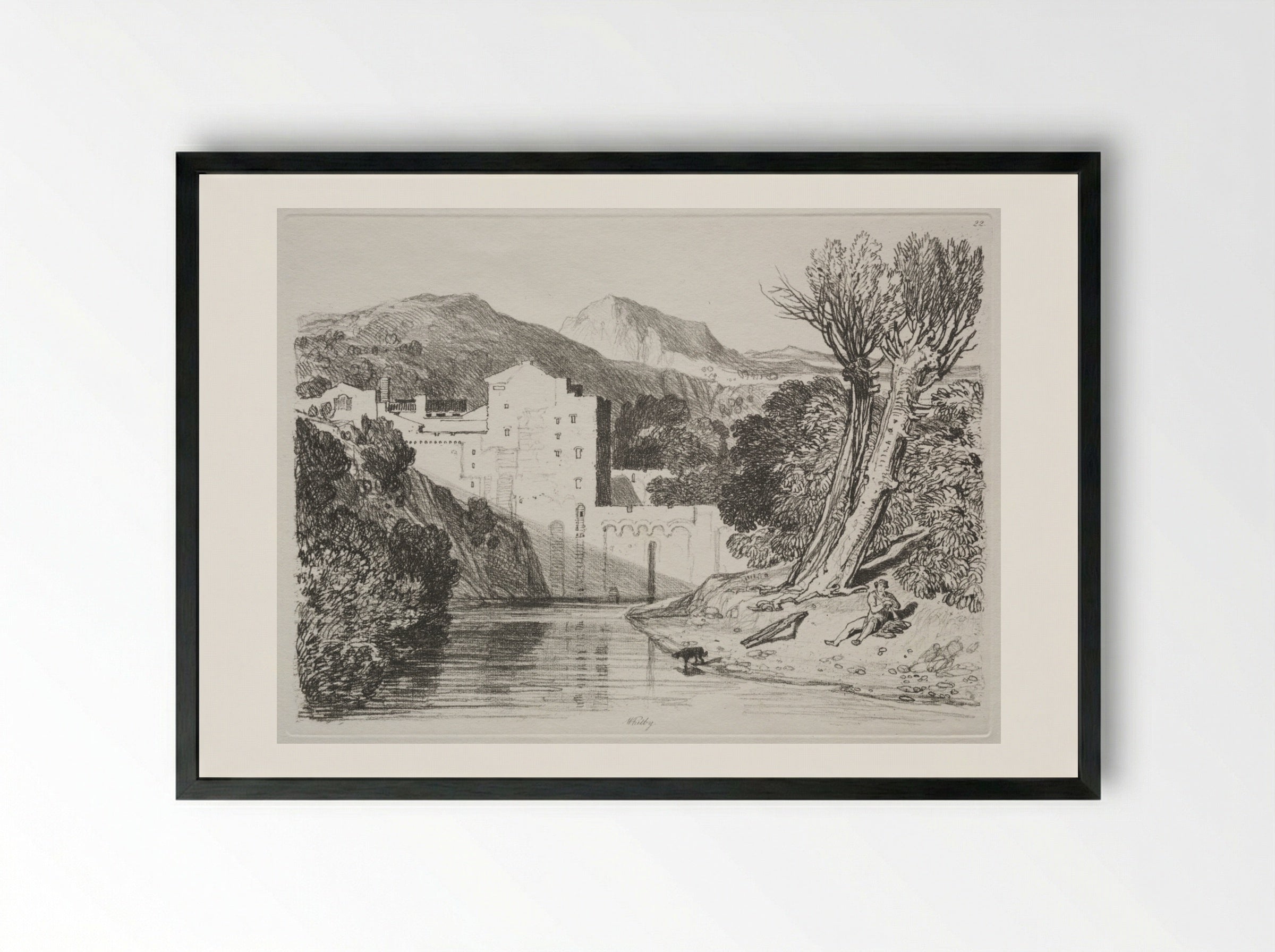 Whitby - John Sell Cotman - Framed Print Black