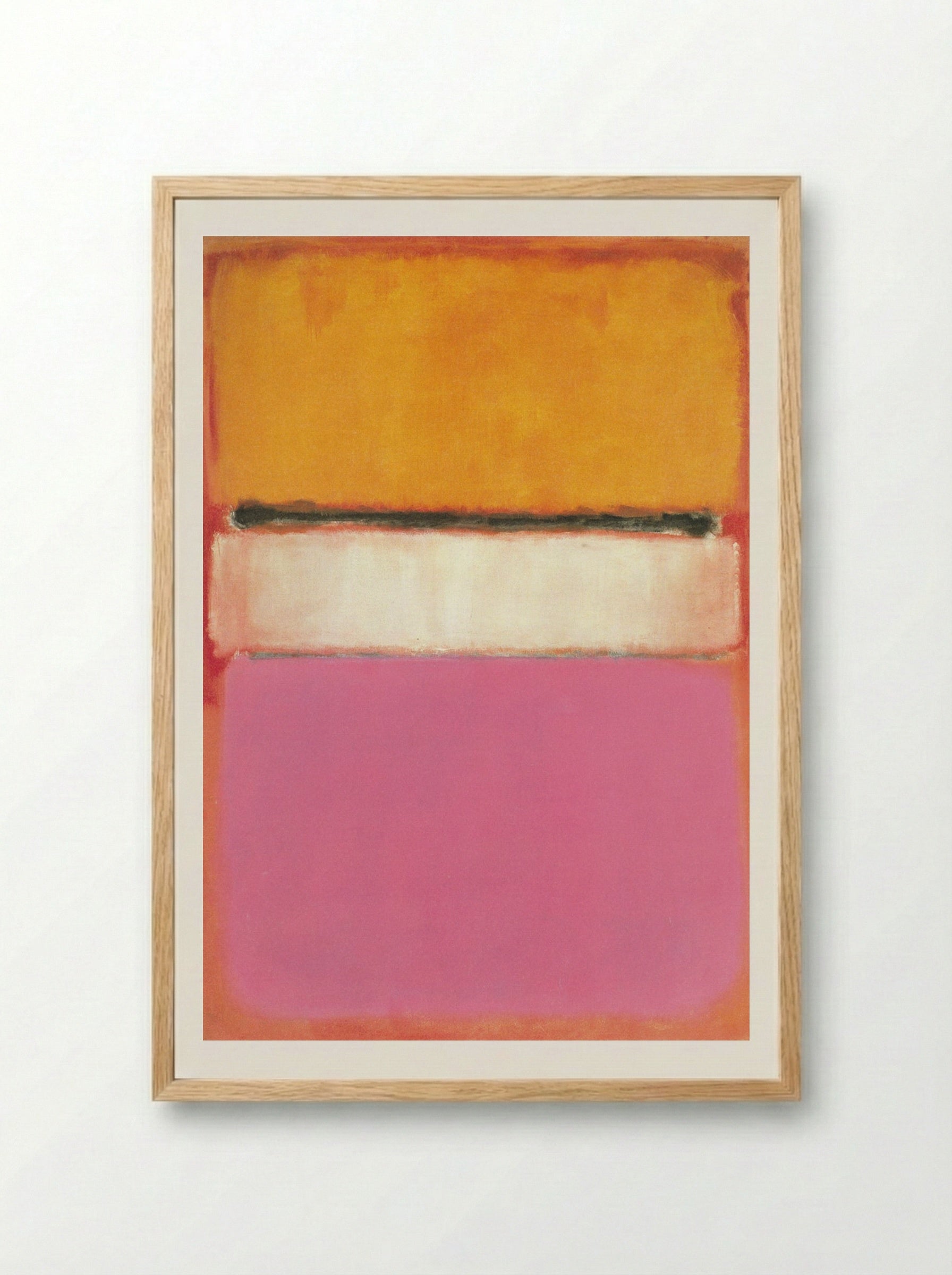 White Center (Yellow, Pink and Lavender on Rose) - Mark Rothko - Framed Print Wood