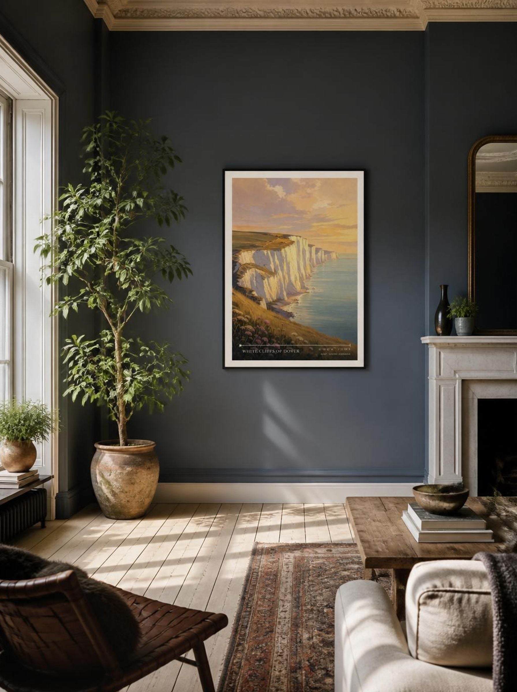 White Cliffs of Dover Kent United Kingdom Travel Poster - Lifestyle