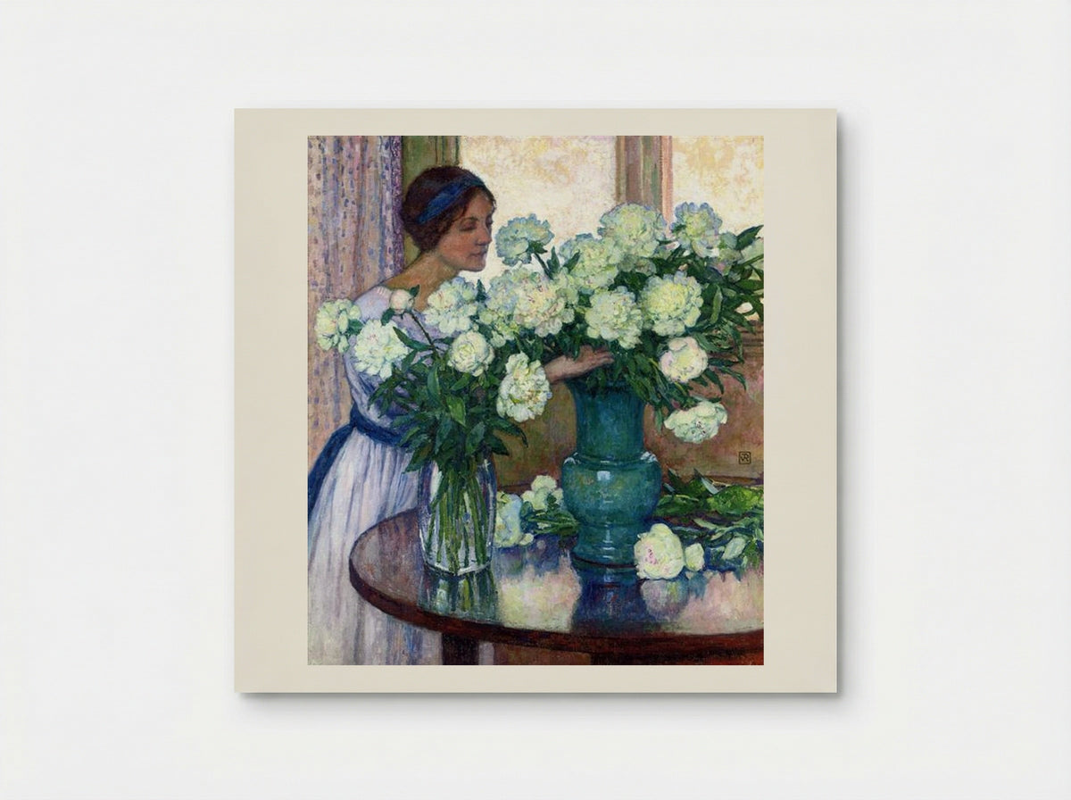 White Peonies - Théo van Rysselberghe - Poster