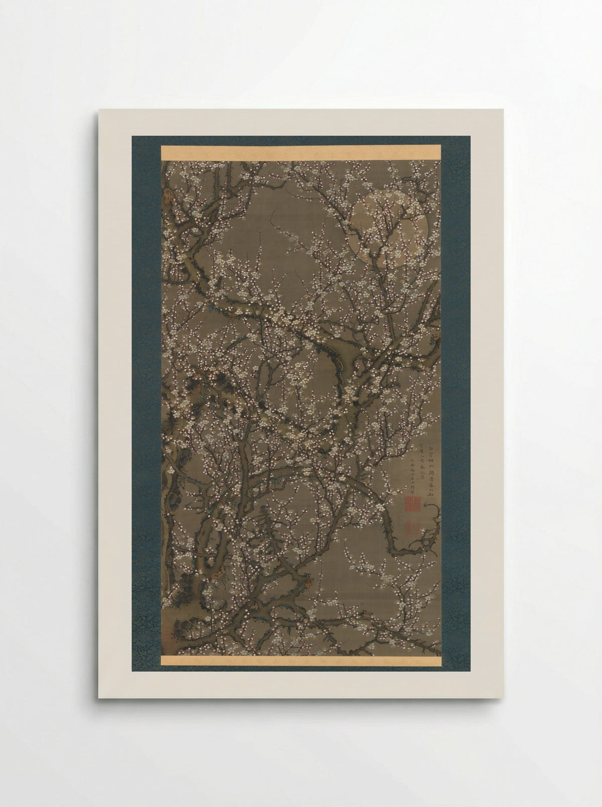 White Plum Blossoms and Moon - Itō Jakuchū - Poster