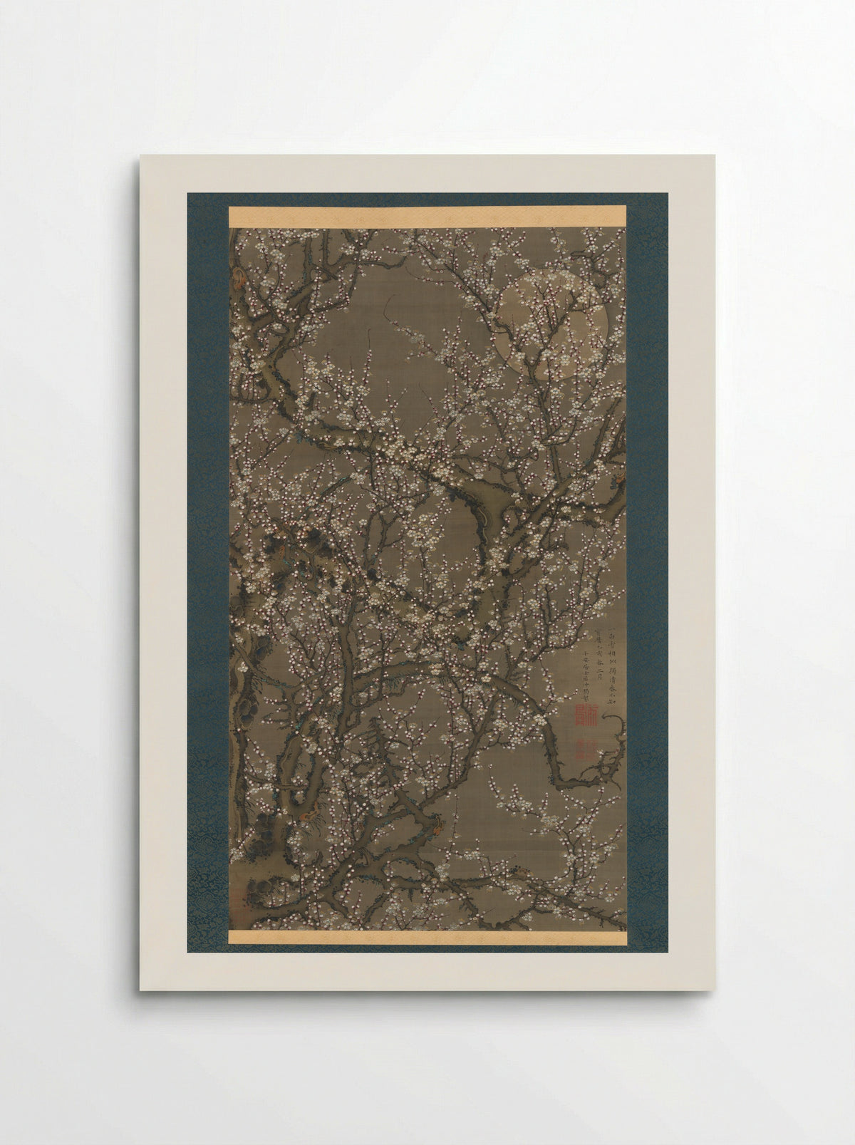 White Plum Blossoms and Moon - Itō Jakuchū - Poster
