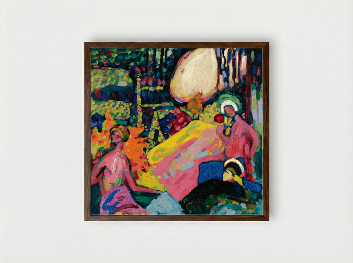 White Sound - Wassily Kandinsky - Framed Print Dark Wood