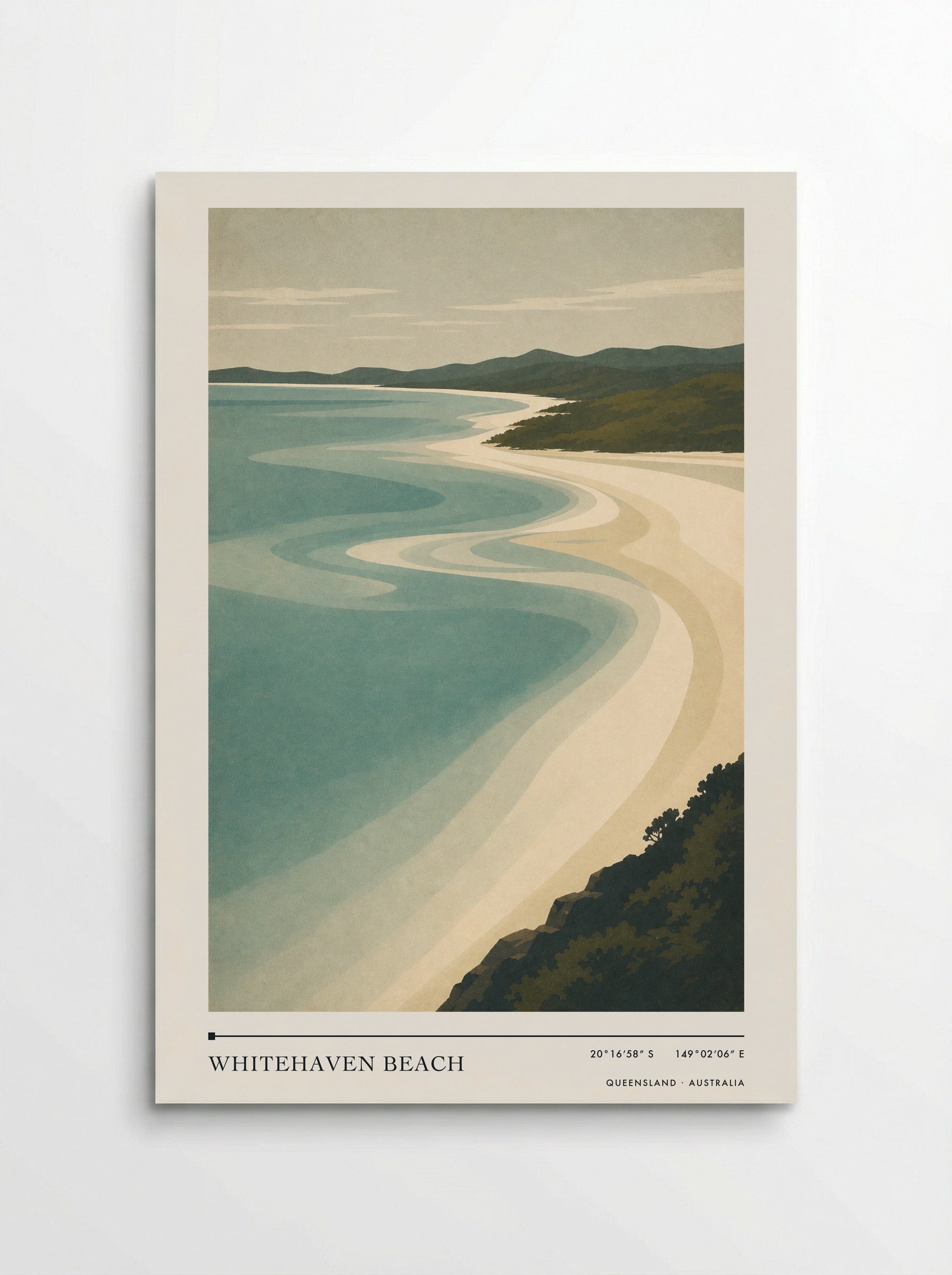 Whitehaven Beach Travel Poster Artwork - Poster