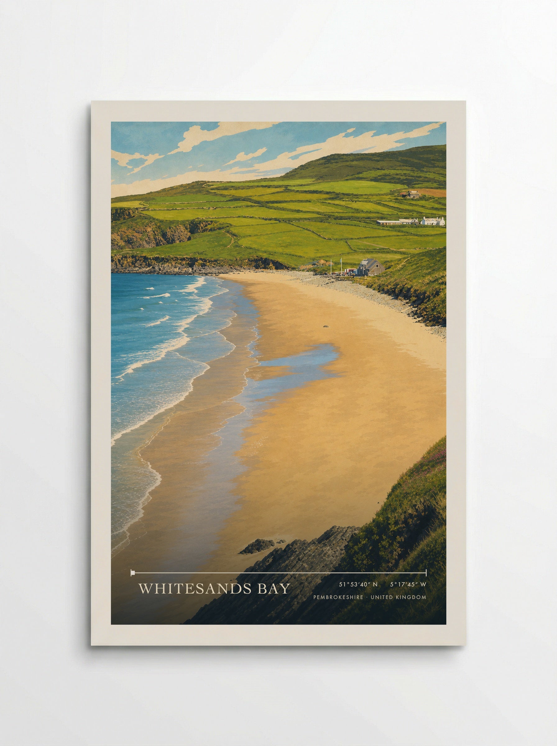 Whitesands Bay Pembrokeshire United Kingdom Travel Poster - Poster