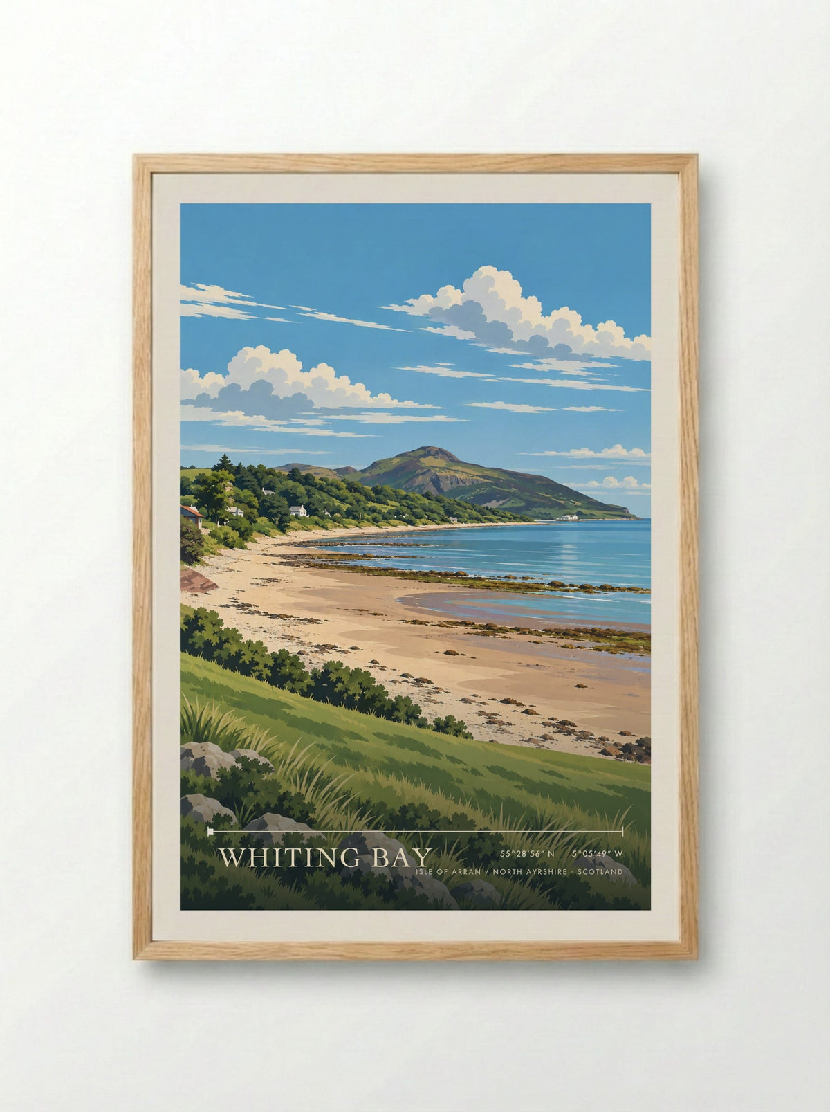Whiting Bay, Isle of Arran / North Ayrshire | Travel Poster - Framed Print Wood