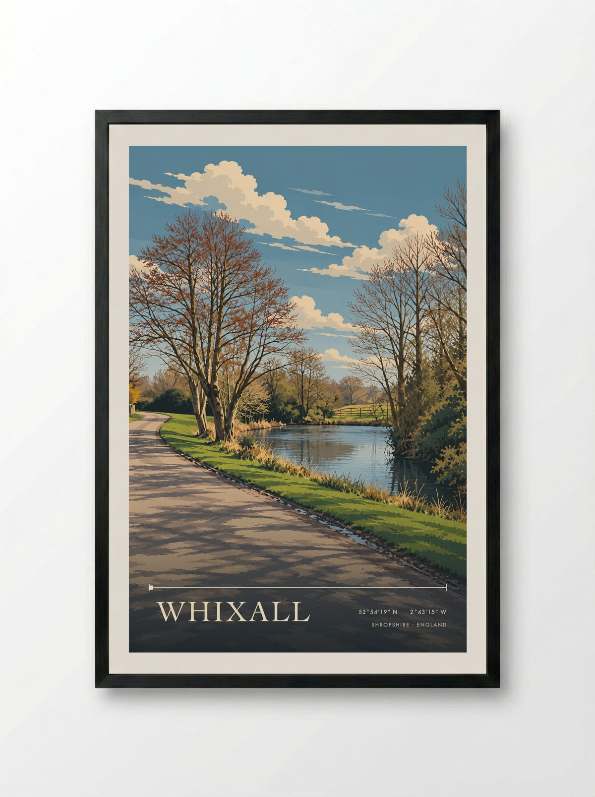 Whixall, Shropshire | Travel Poster - Framed Print Black