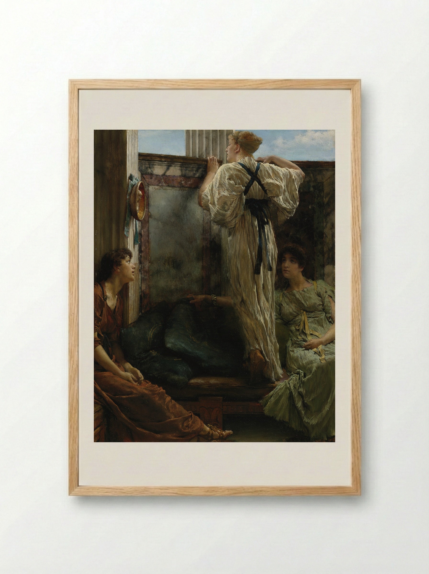 Who is it? - Sir Lawrence Alma-Tadema - Framed Print Wood