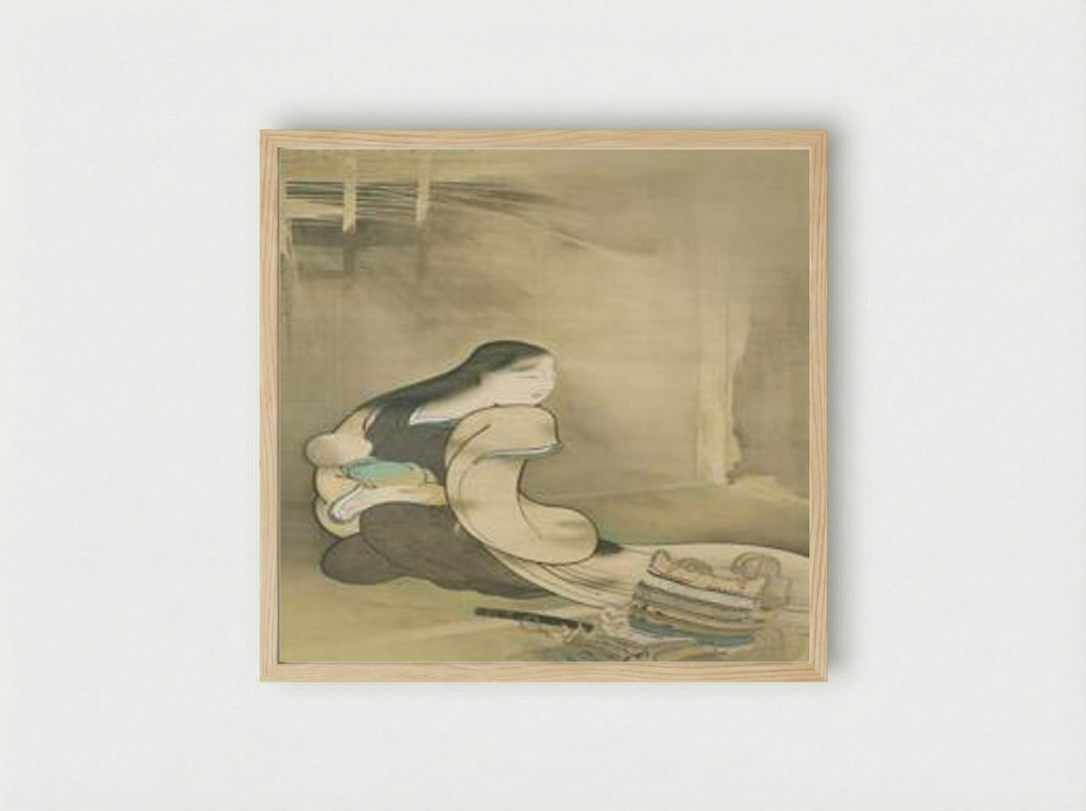 Widow and Orphan - Hishida Shunso - Framed Print Wood
