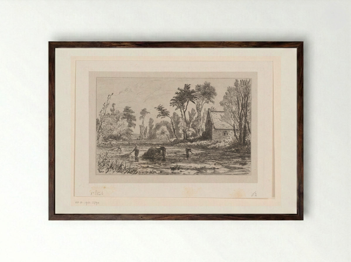 Wieroogst bij Veules - Carel Nicolaas Storm van 's-Gravesande - Framed Print Dark Wood
