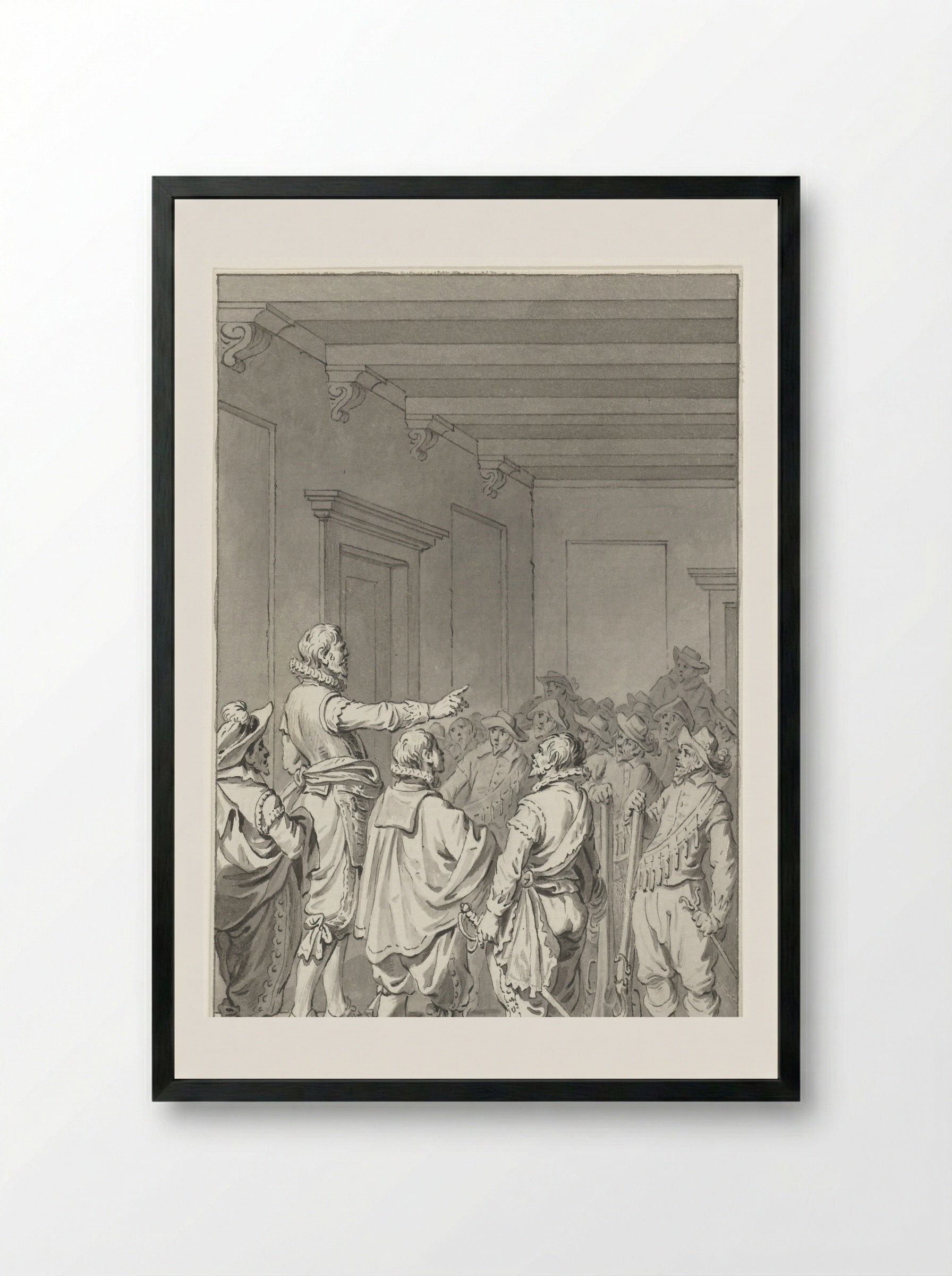 Wigbold Ripperda Addressing the Citizens and Militia of Haarlem, December 1572 - Jacobus Buys - Framed Print Black