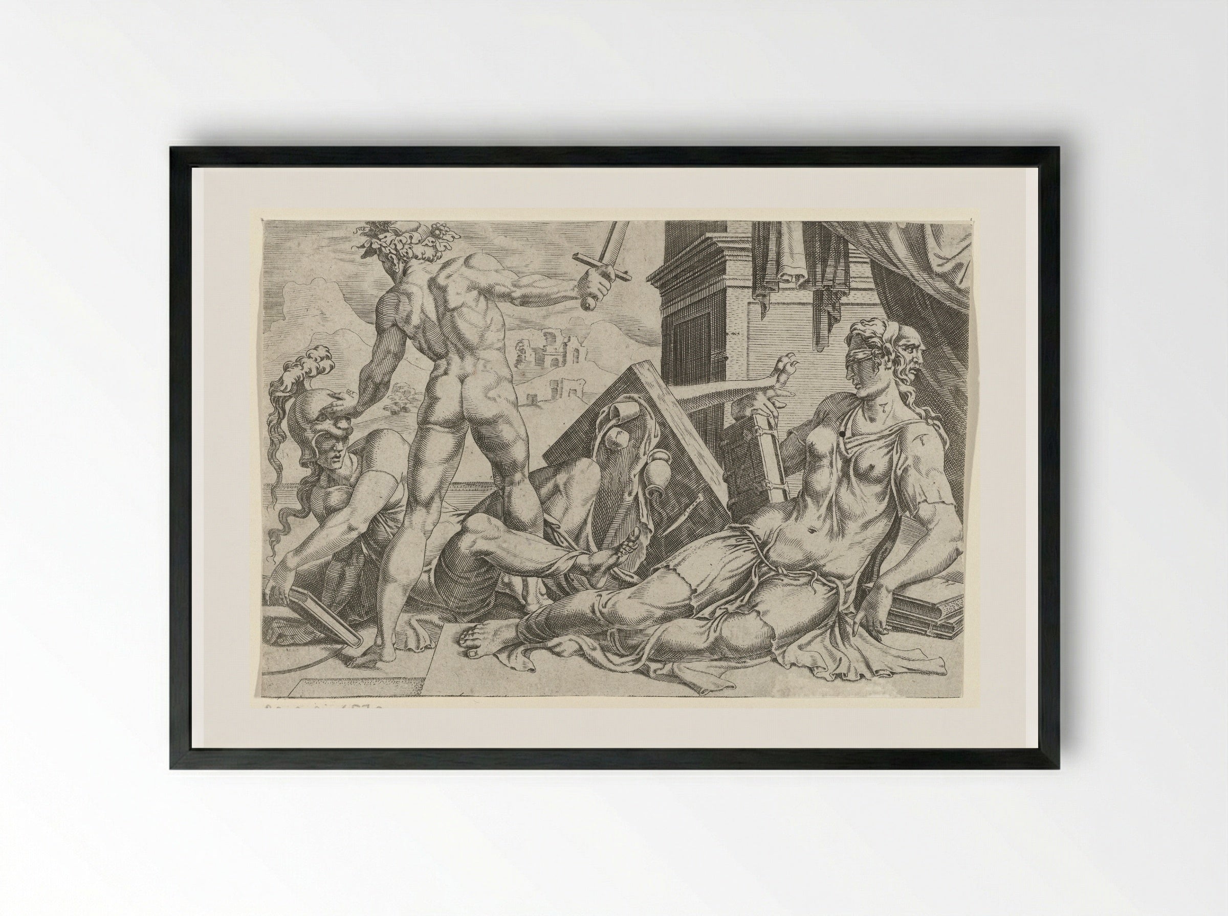 Wijn verstoort de zintuigen en veroorzaakt geheugenverlies - Dirck Volckertsz. Coornhert - Framed Print Black
