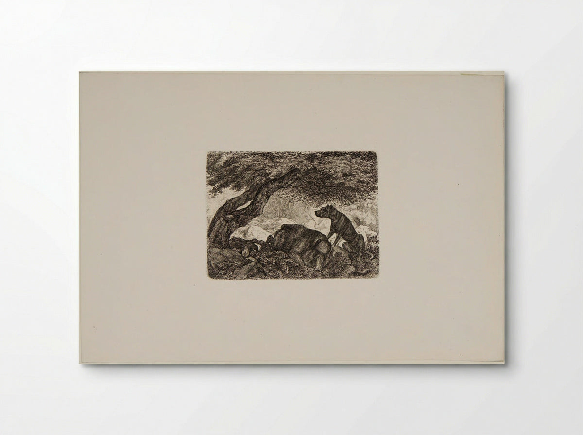 Wild Boar and Dog - Friedrich Anton Wolff - Poster