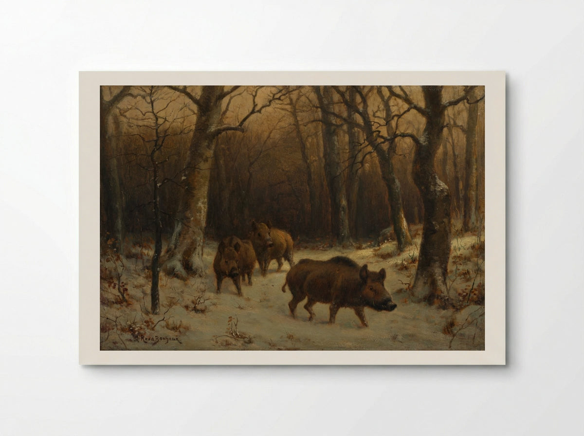 Wild Boars in the Snow - Rosa Bonheur - Poster
