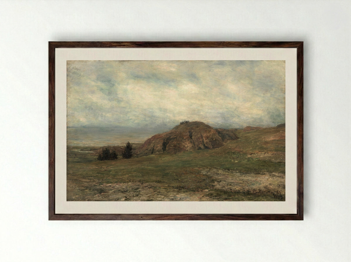 Wild Coast, Newport - Homer Dodge Martin - Framed Print Dark Wood