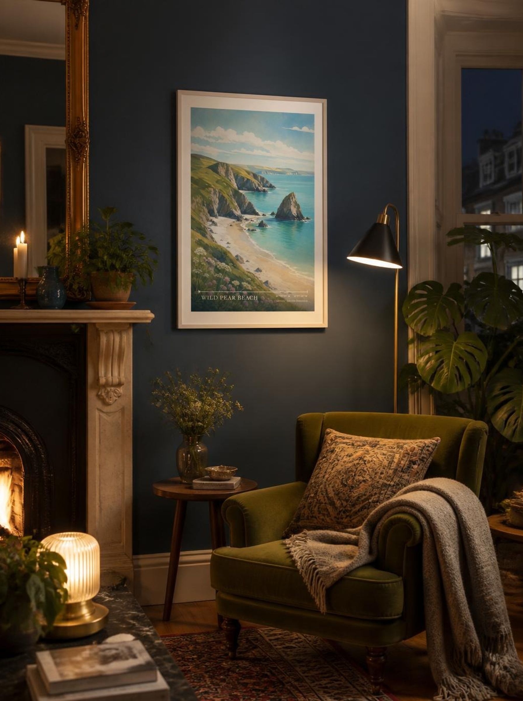 Wild Pear Beach Devon United Kingdom Travel Poster - Lifestyle