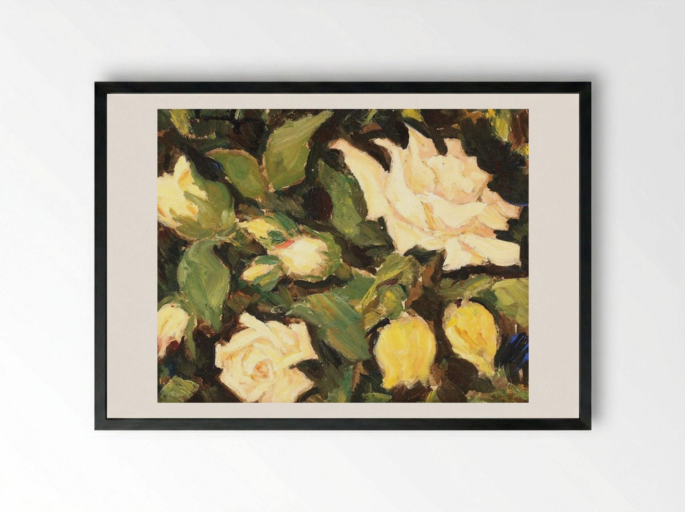 Wild Roses - Nicolae Tonitza - Framed Print Black