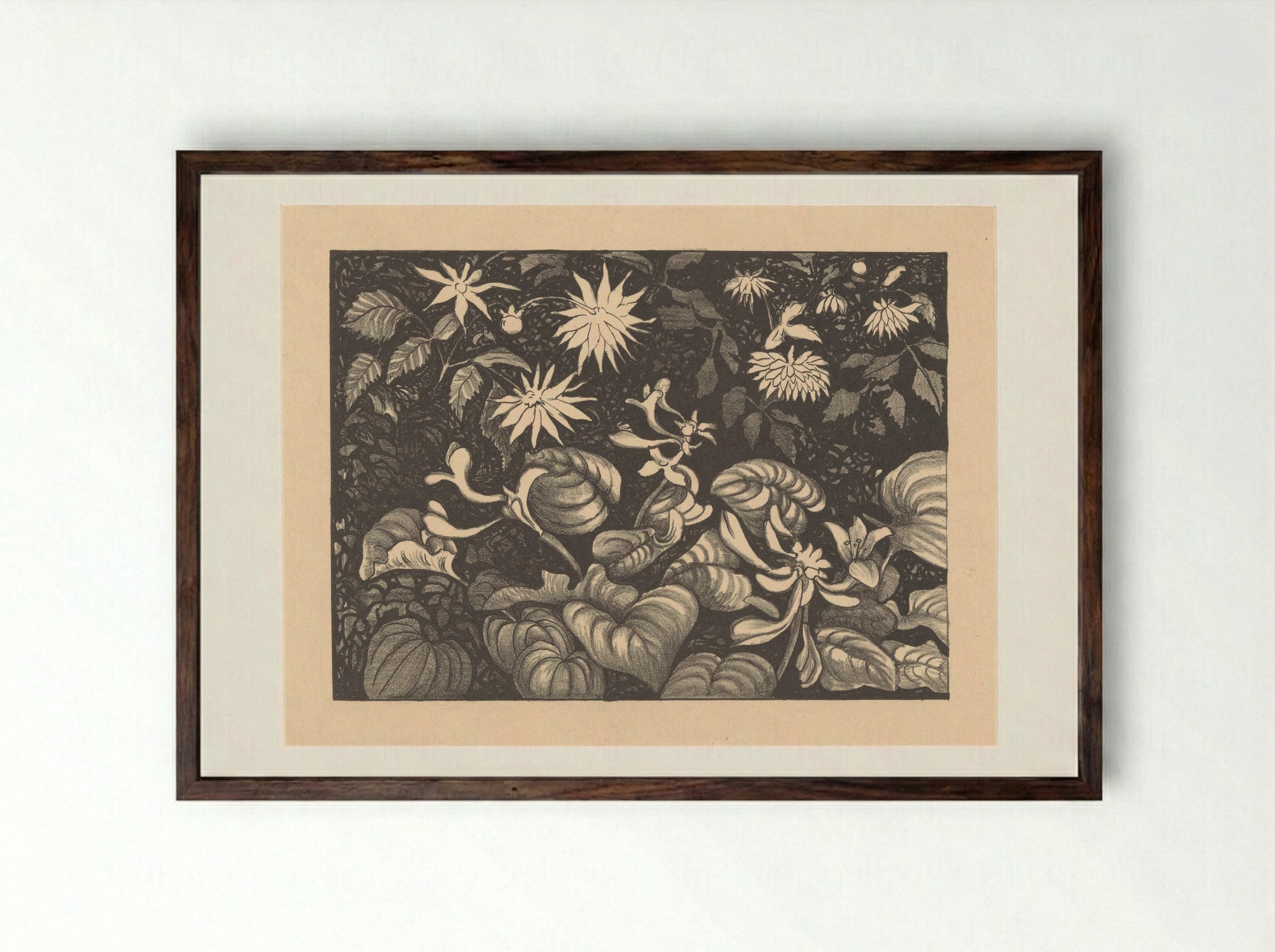 Wilde planten en bloemen - Theo van Hoytema - Framed Print Dark Wood